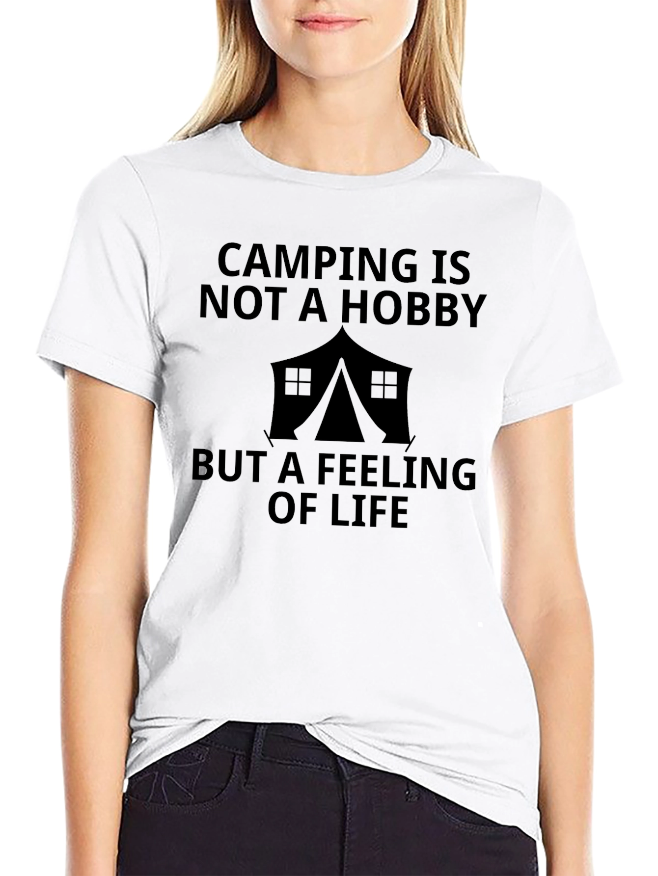 Camping Is Not a Hobby Black Graphic Tee