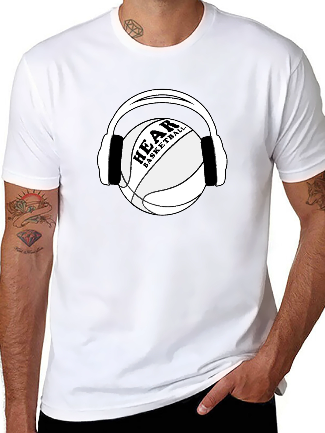 Hear Basketball Black T-Shirt