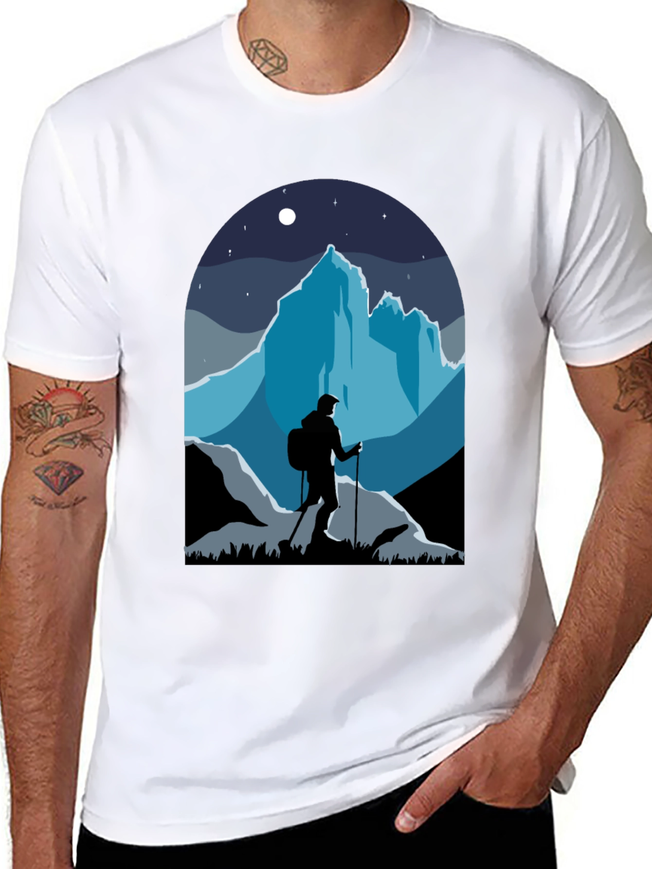 Mountains Hiker Graphic Tee - Adventure Awaits