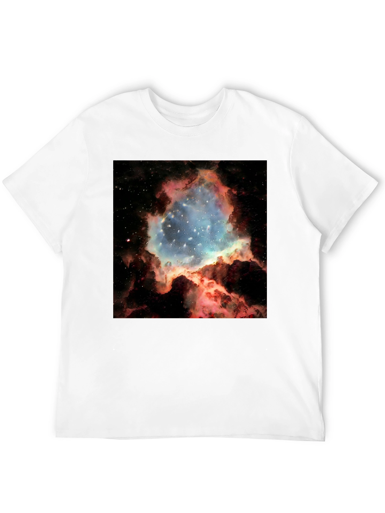 Nebula Galaxy Print Black T-Shirt