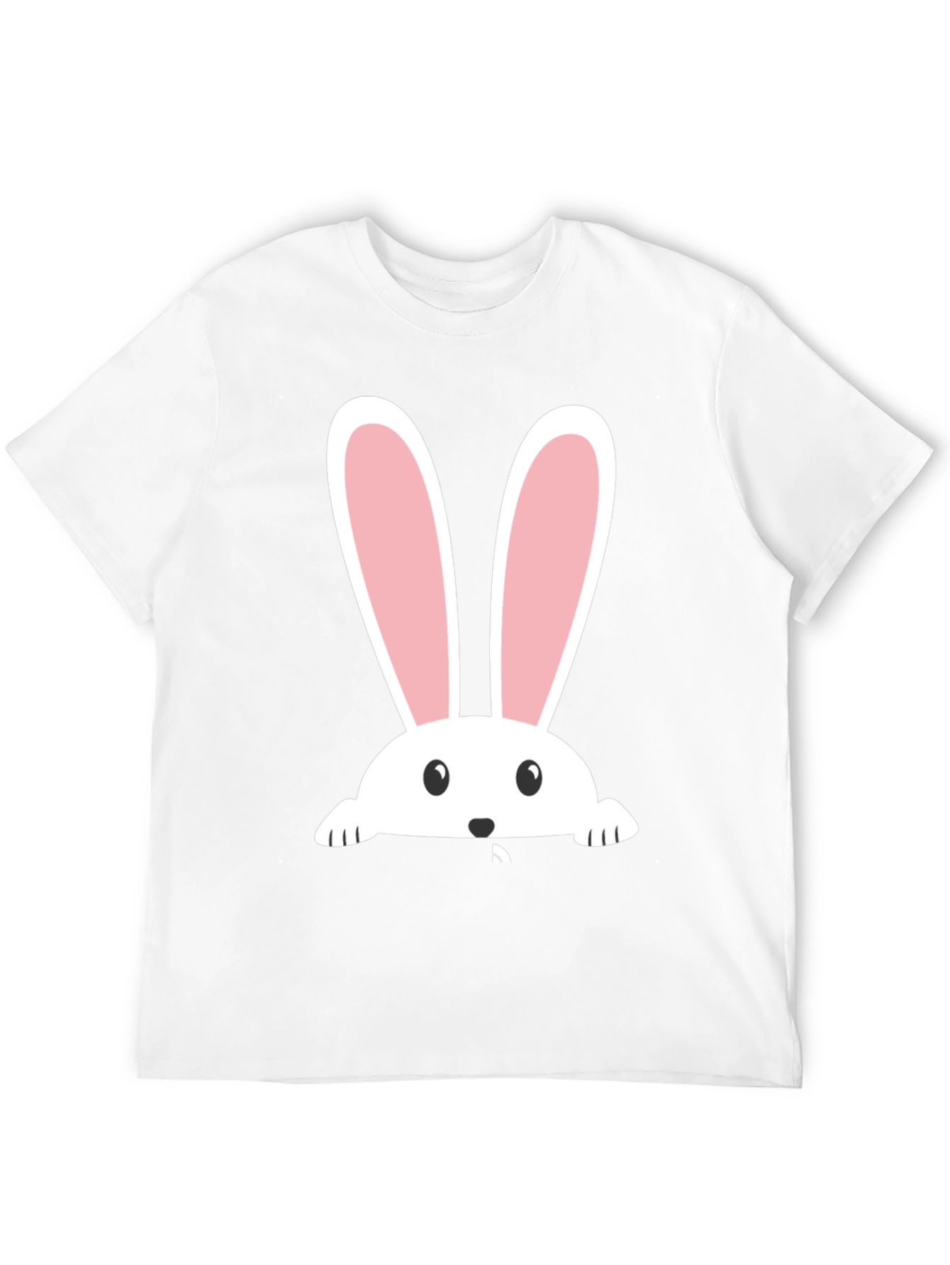 Bunny Peeking Easter T-Shirt - Black