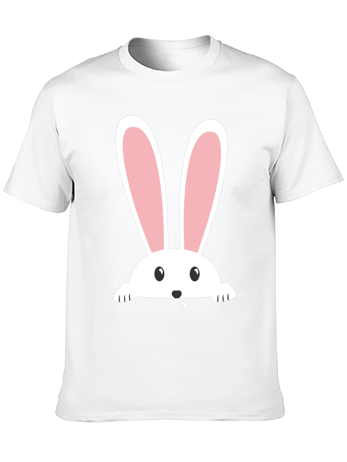 Bunny Peeking Easter T-Shirt - Black