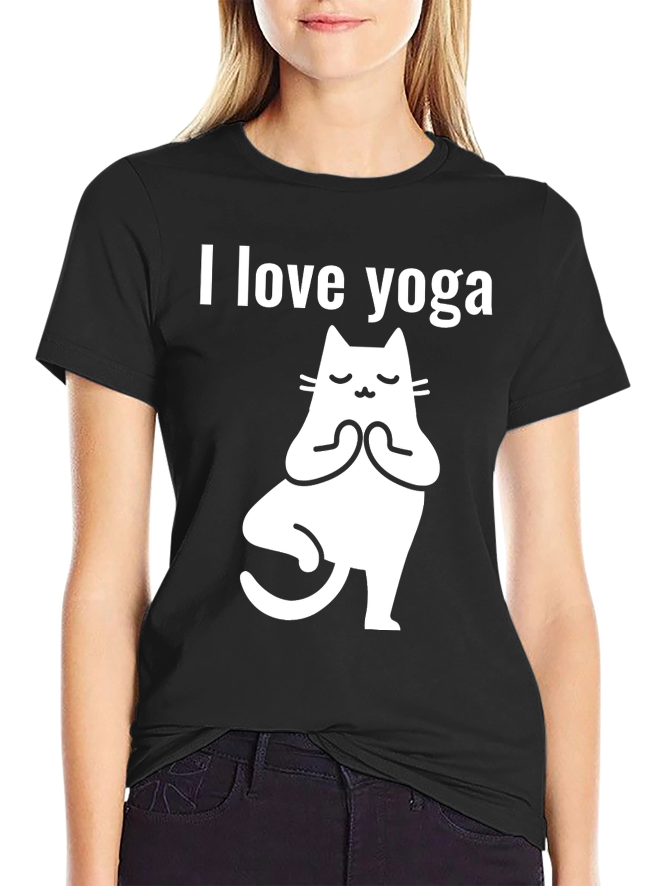 Yoga Cat T-Shirt - I Love Yoga