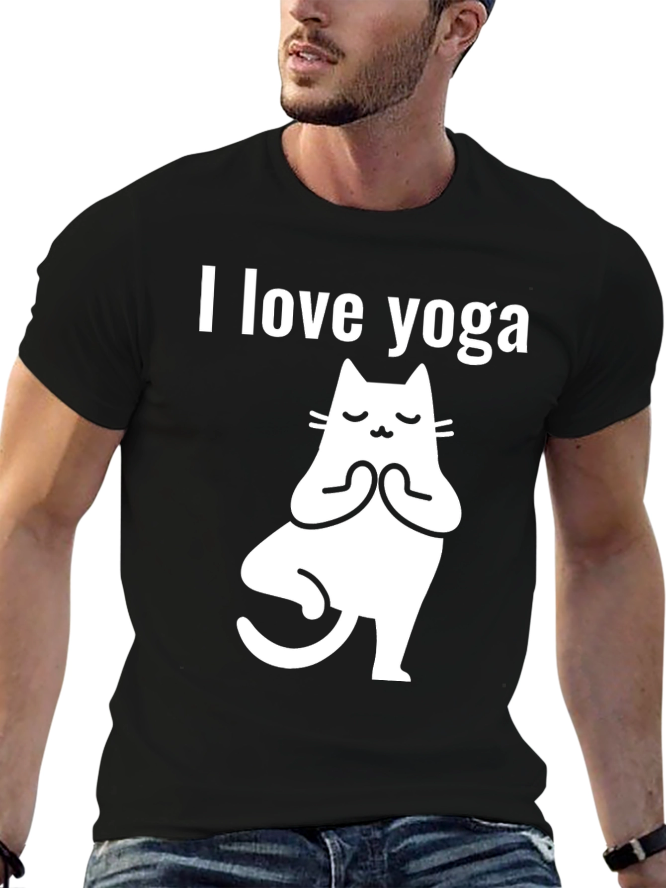 Yoga Cat T-Shirt - I Love Yoga