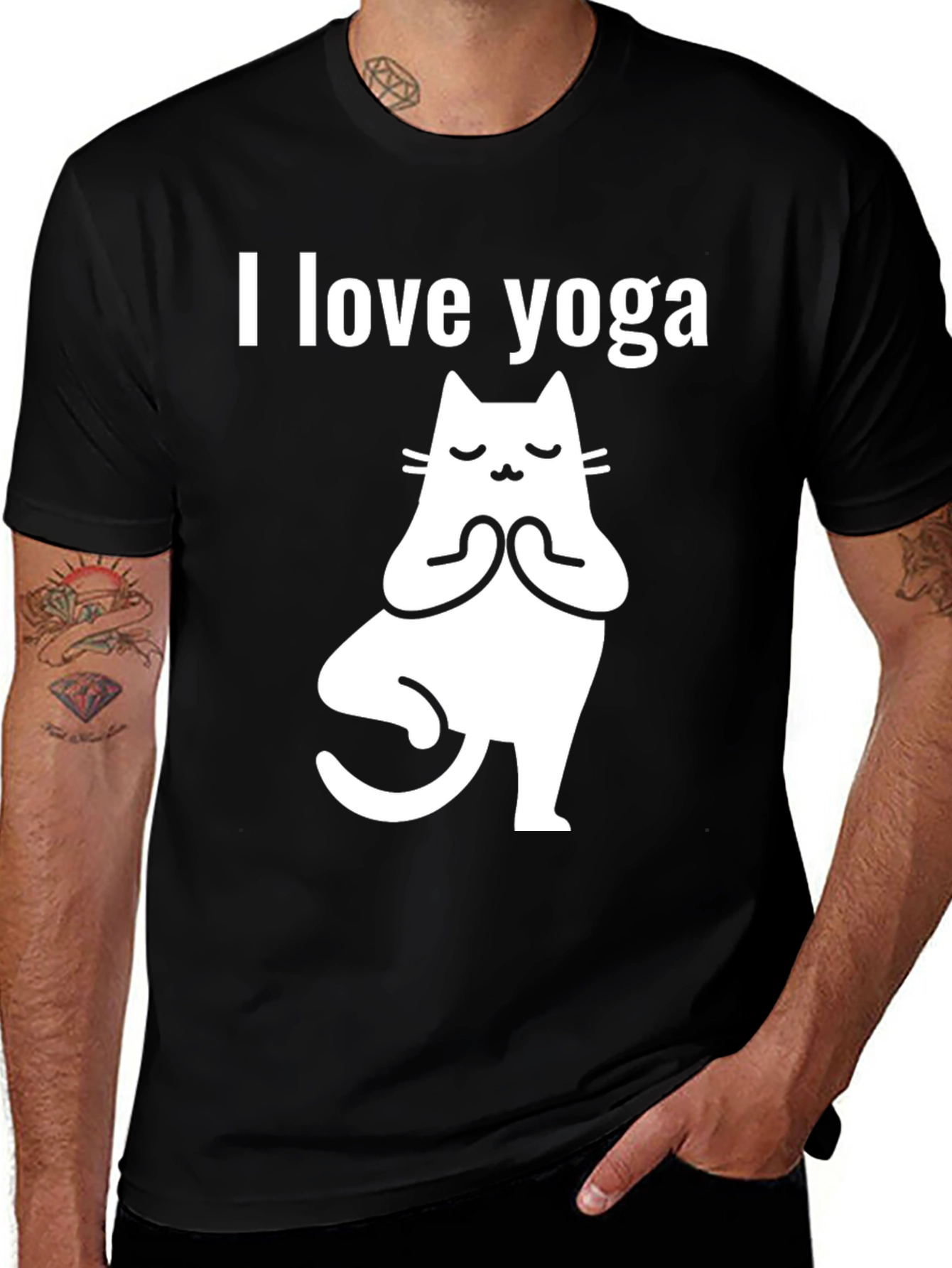 Yoga Cat T-Shirt - I Love Yoga