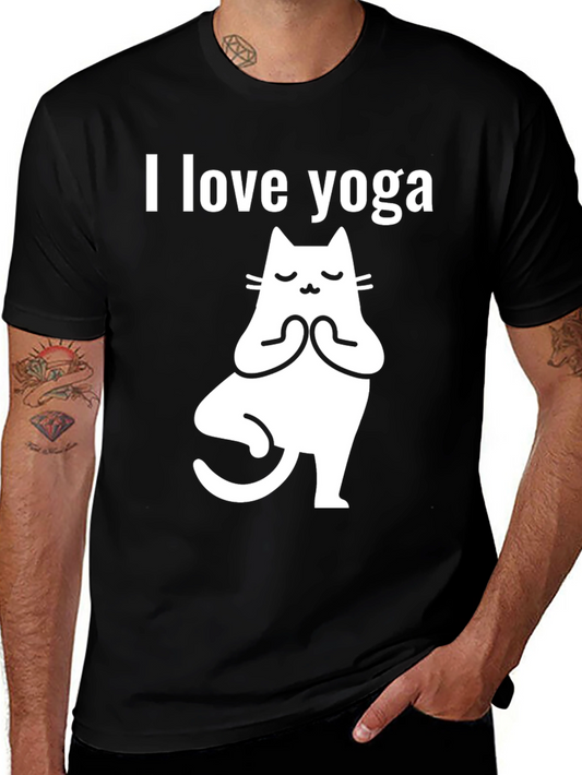 Yoga Cat T-Shirt - I Love Yoga