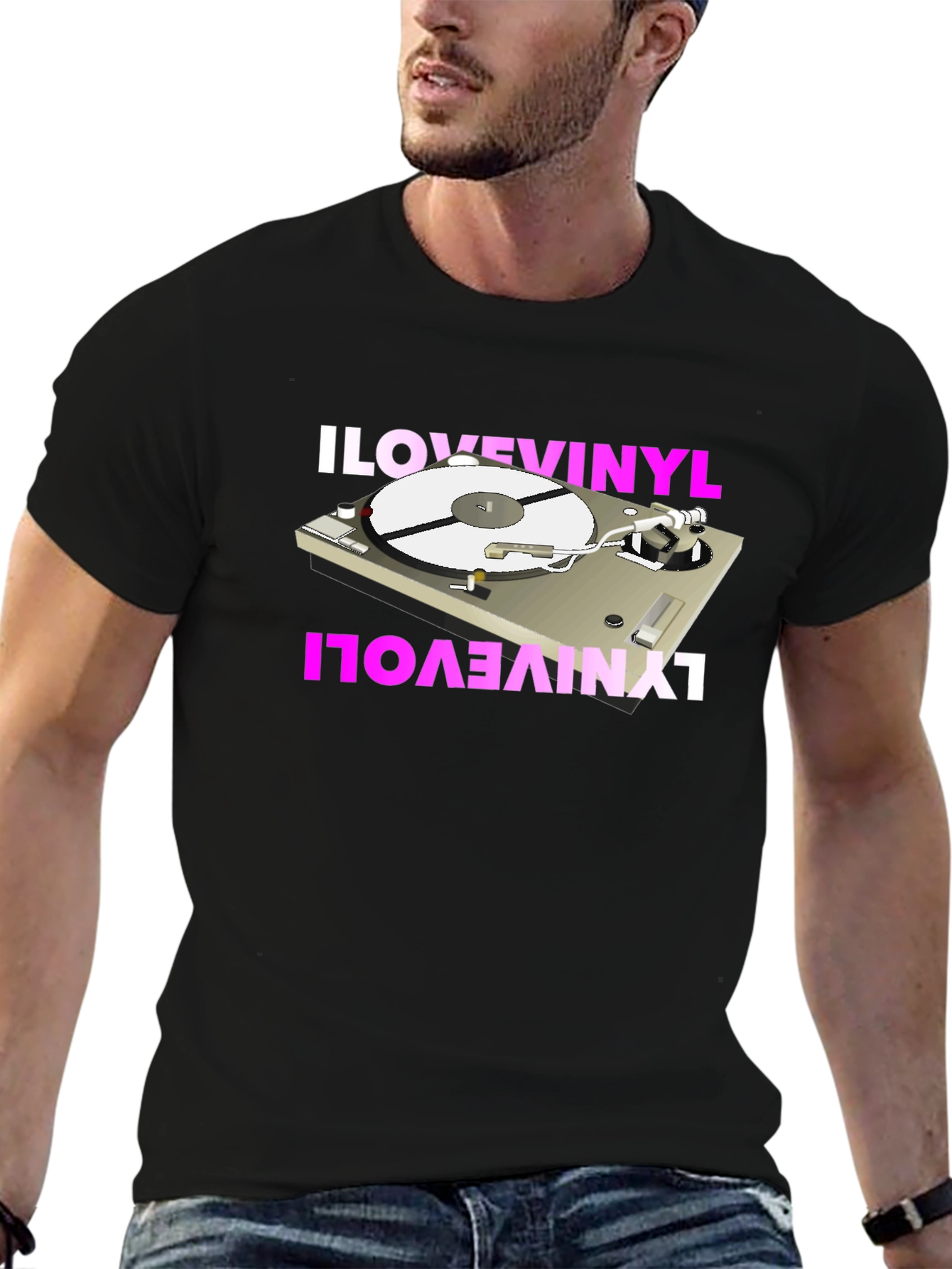 I Love Vinyl Turntable Graphic Tee