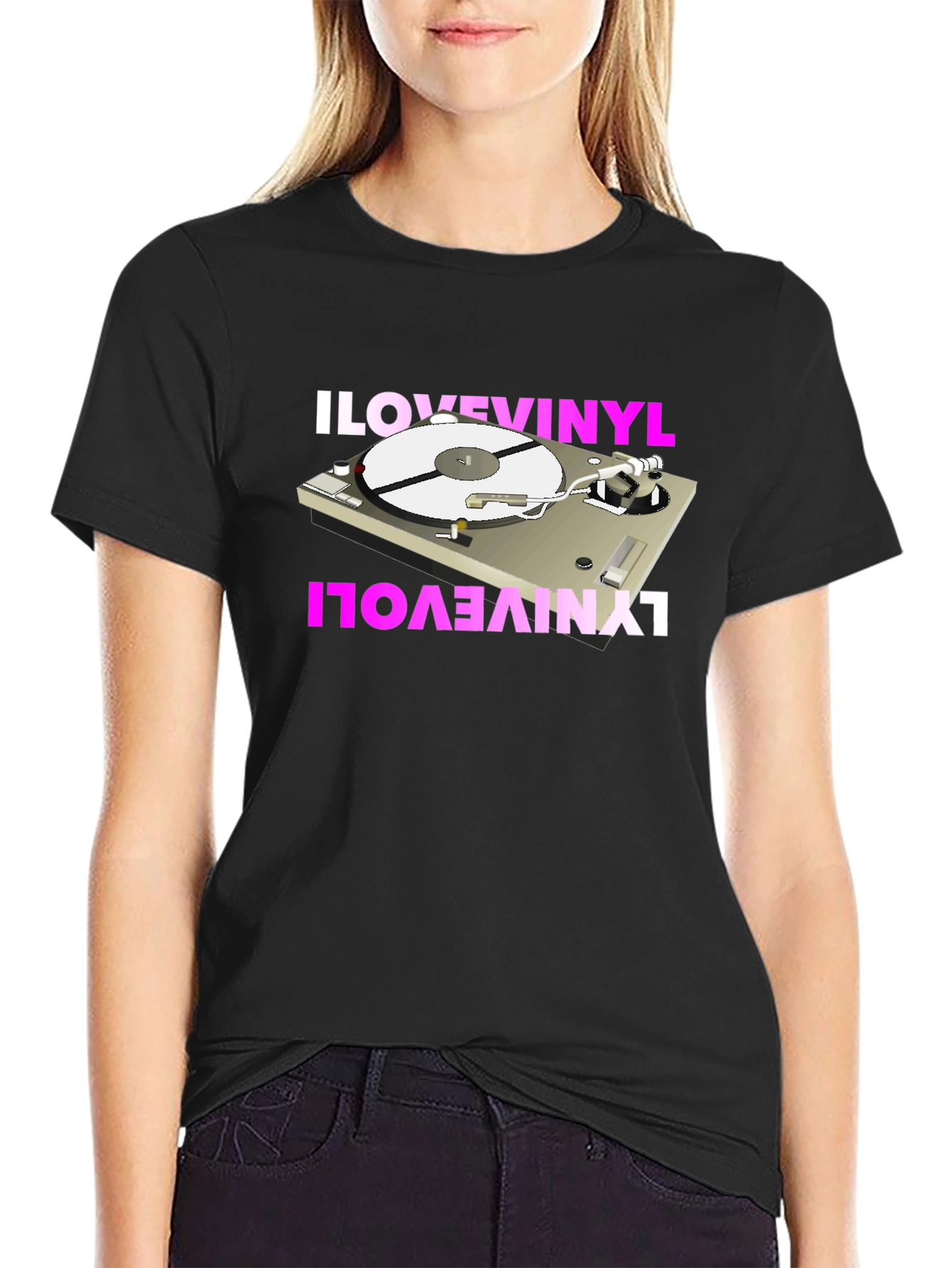 I Love Vinyl Turntable Graphic Tee