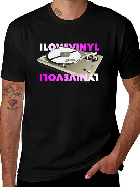 I Love Vinyl Turntable Graphic Tee