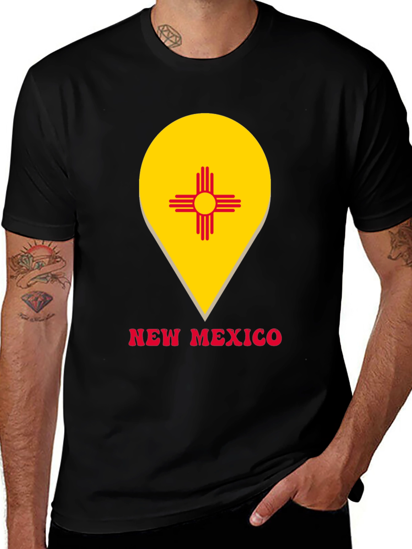 New Mexico Flag Graphic Tee - Black