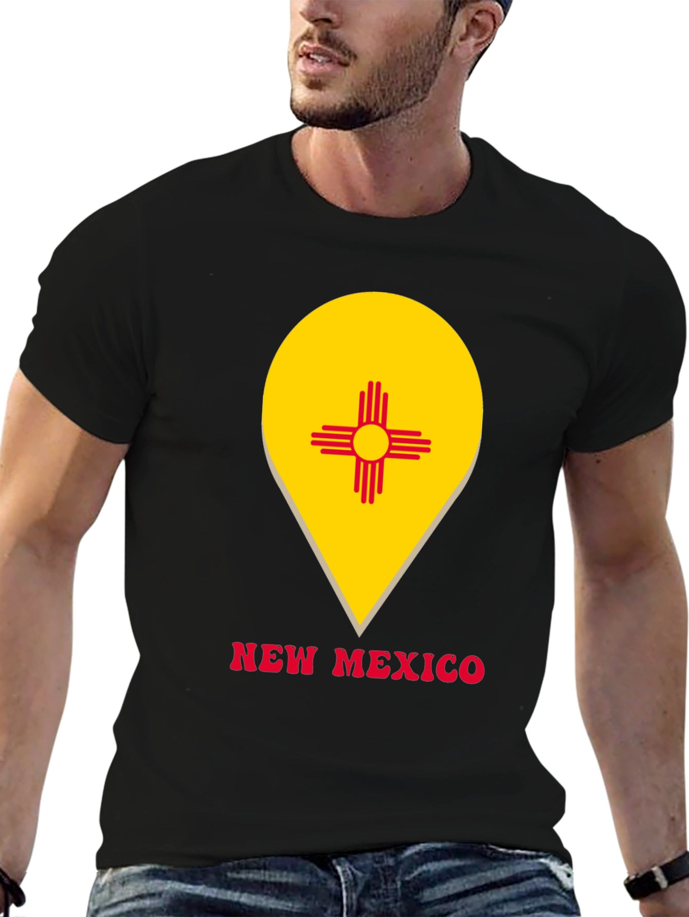 New Mexico Flag Graphic Tee - Black