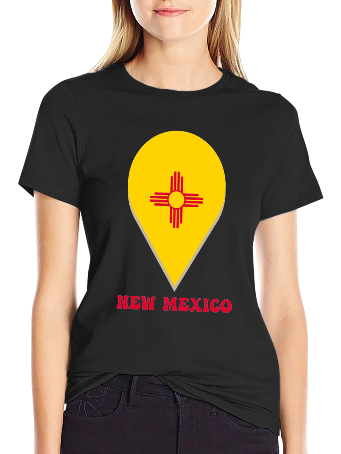 New Mexico Flag Graphic Tee - Black