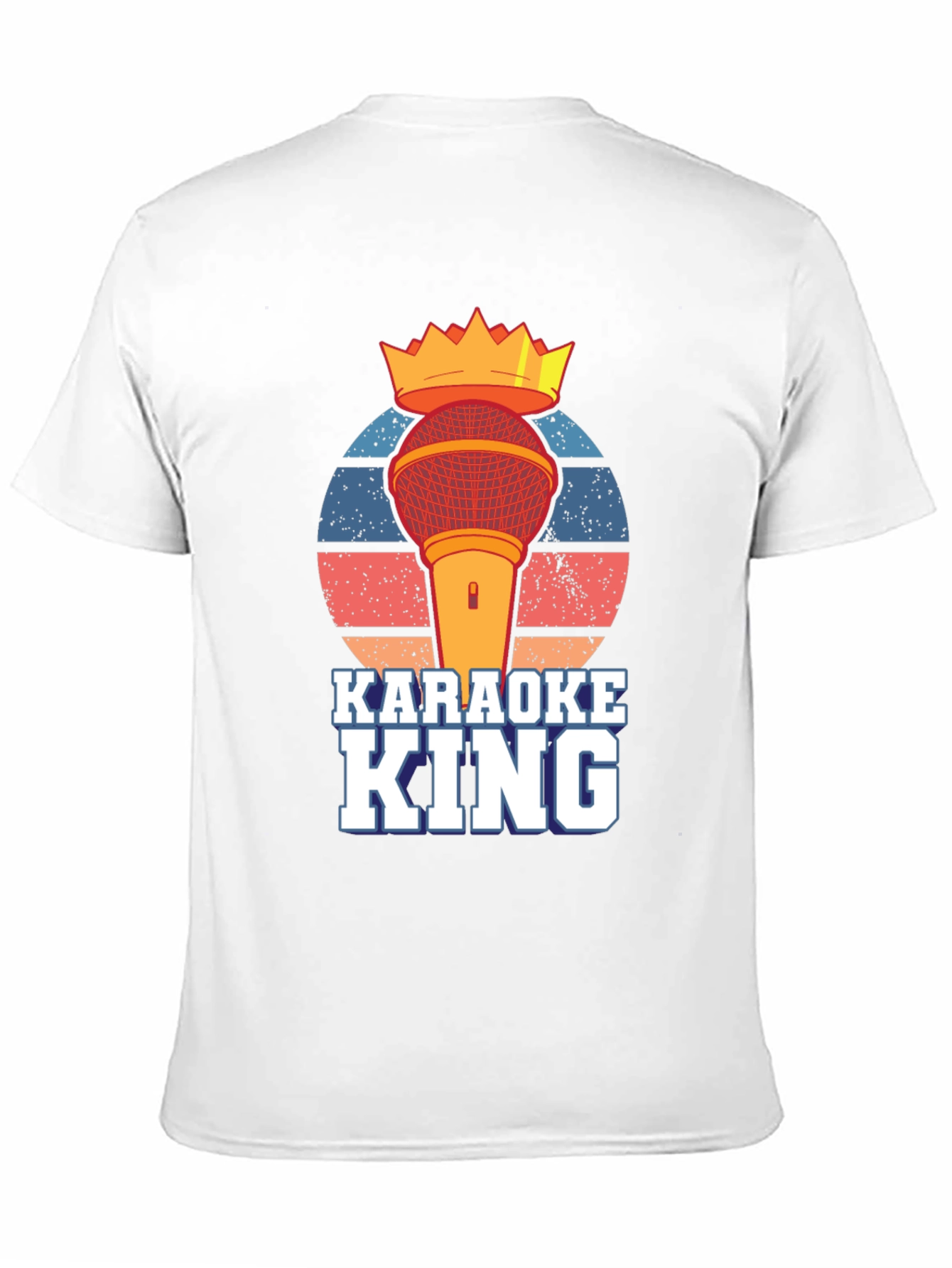 Karaoke King T-Shirt - Microphone Crown Retro Design