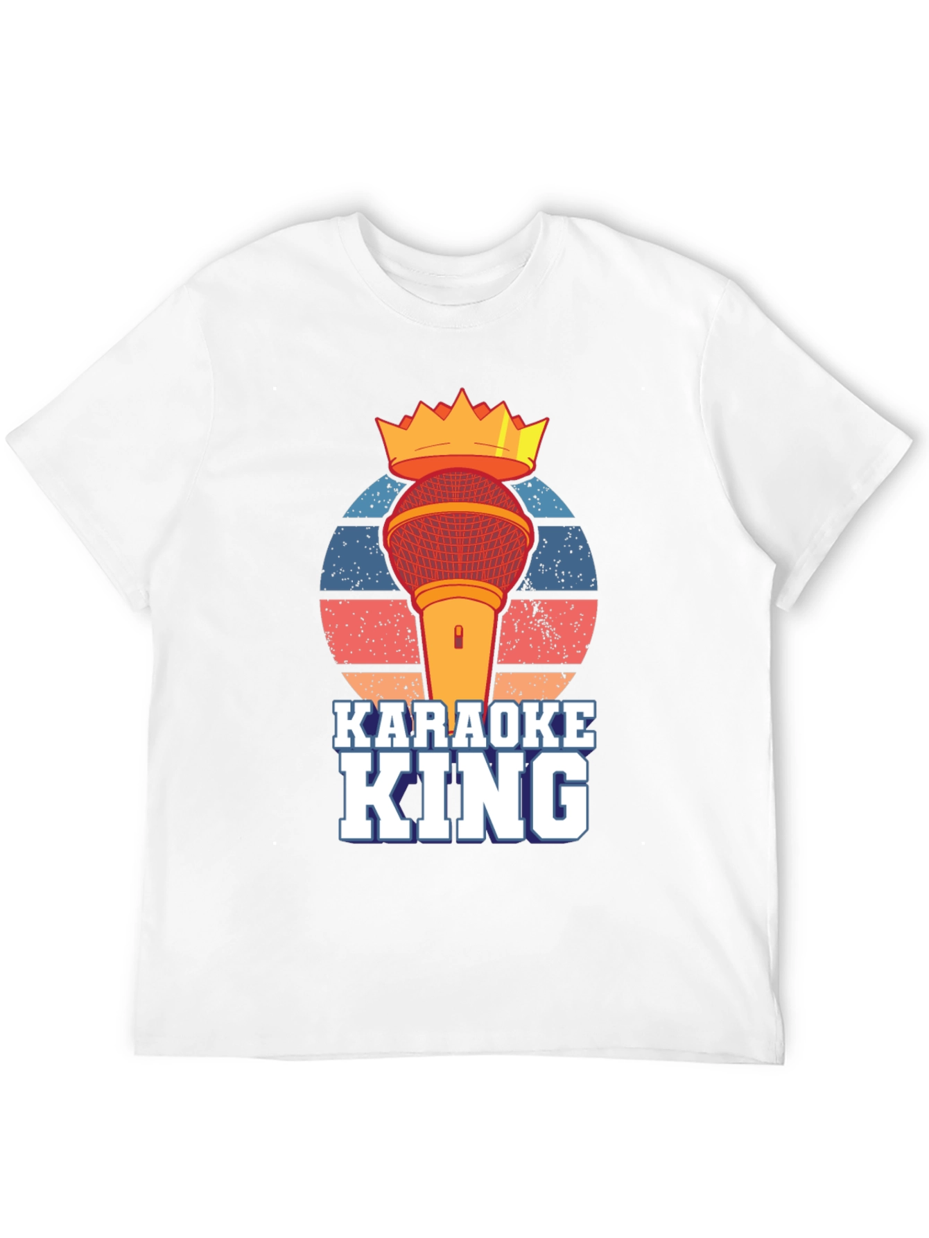 Karaoke King T-Shirt - Microphone Crown Retro Design