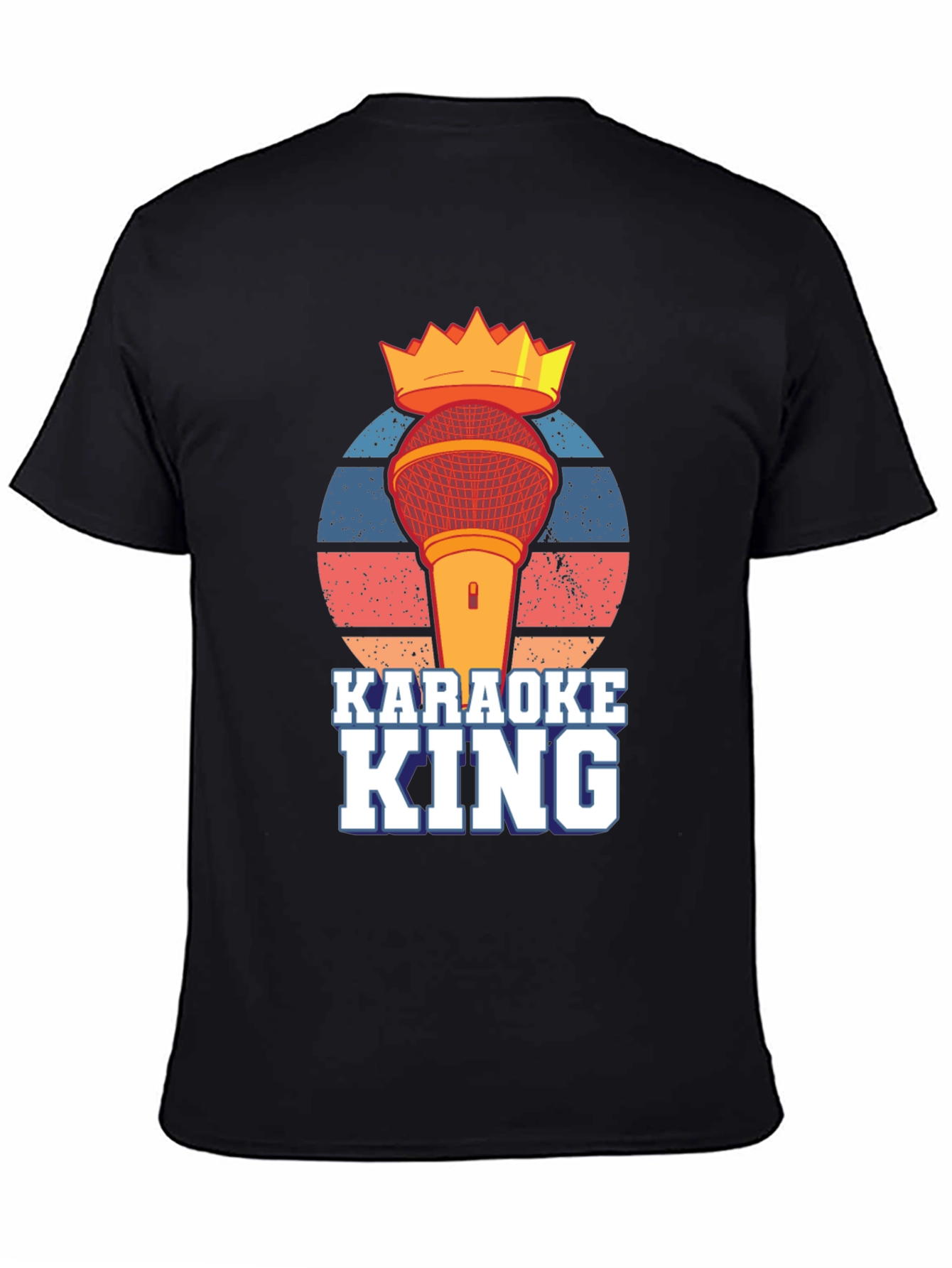 Karaoke King T-Shirt - Microphone Crown Retro Design