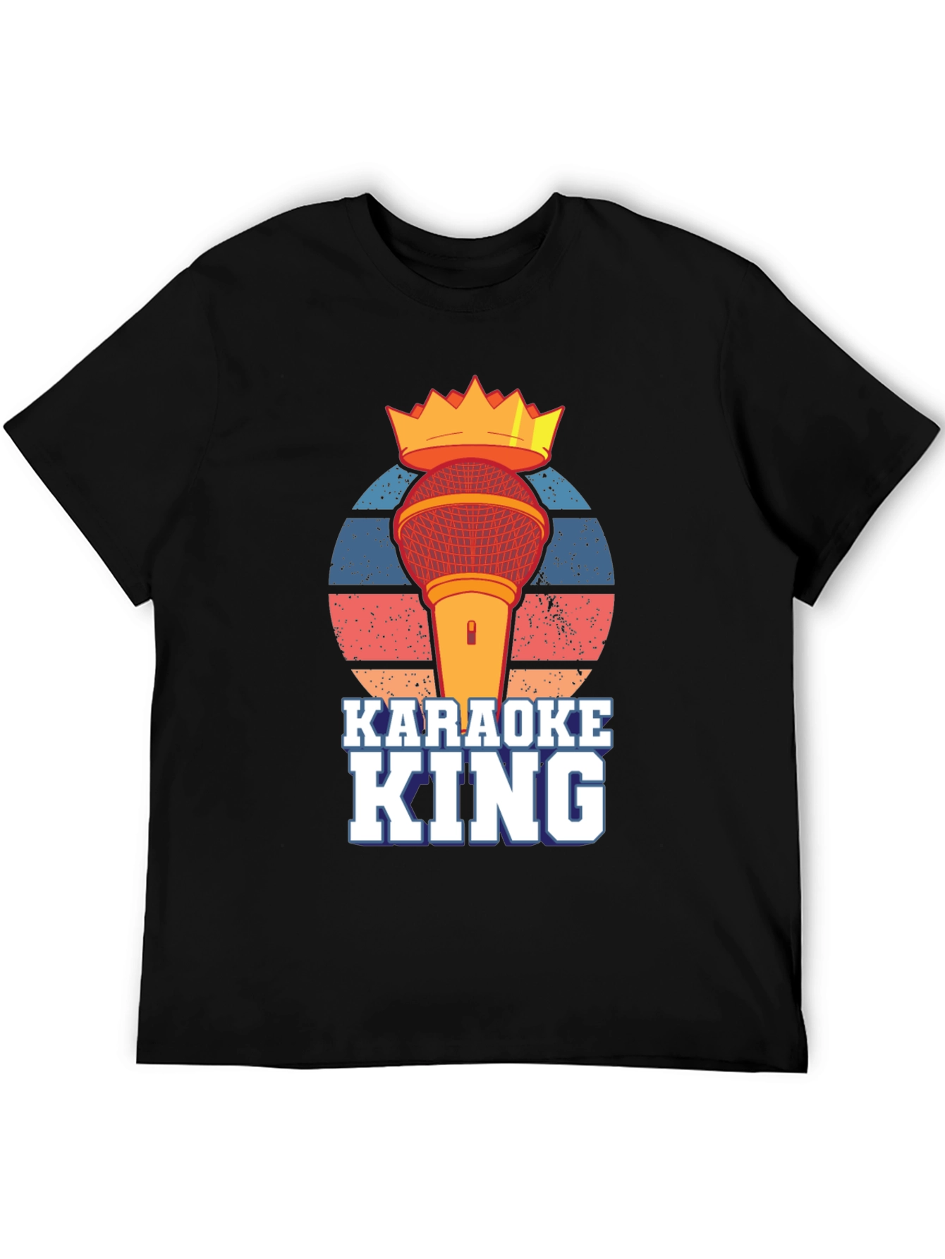 Karaoke King T-Shirt - Microphone Crown Retro Design
