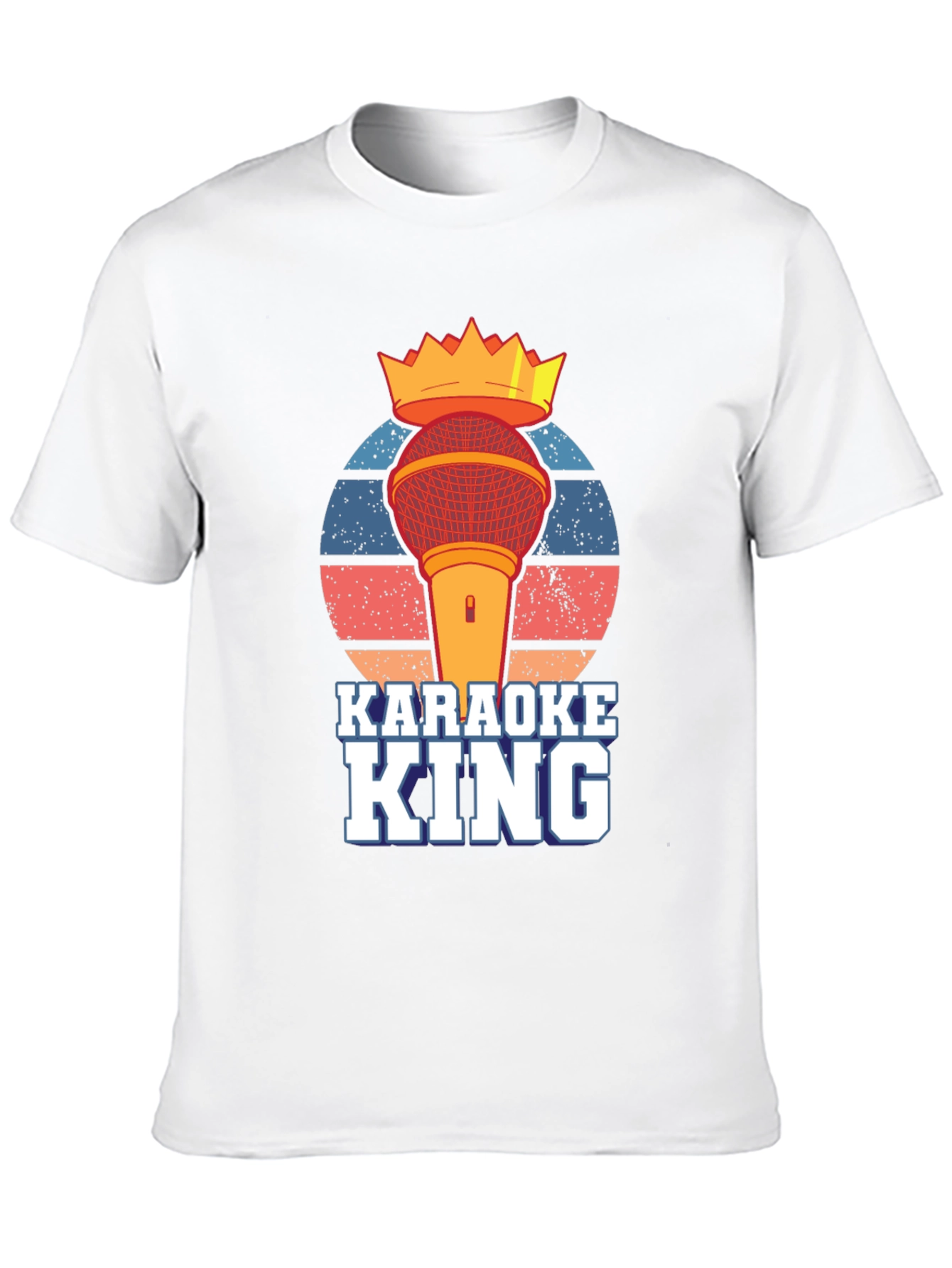 Karaoke King T-Shirt - Microphone Crown Retro Design