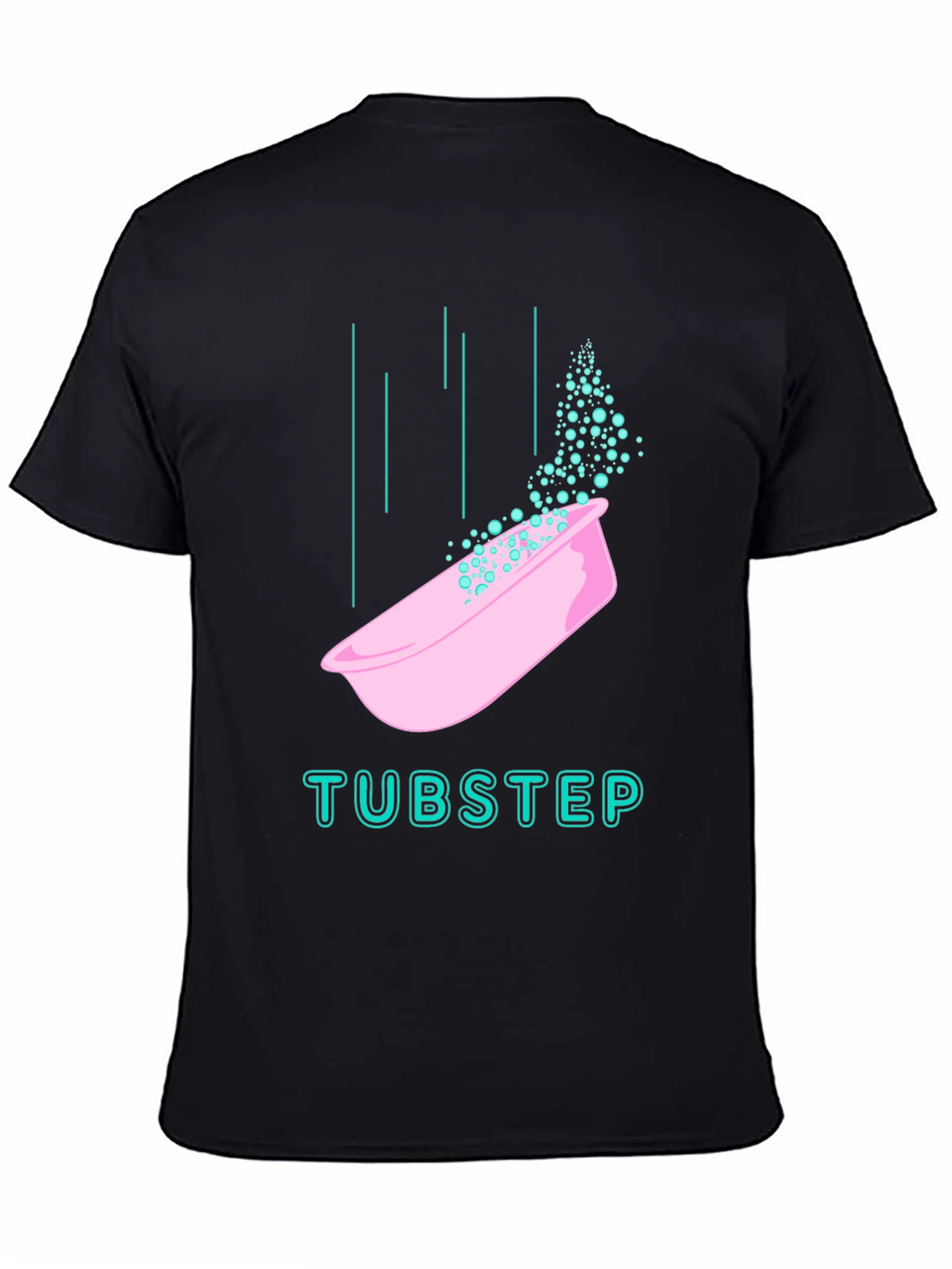 Tubstep Graphic Tee - Black Cotton Blend T-Shirt