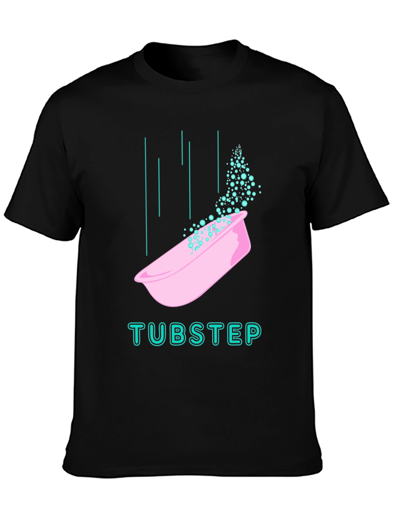 Tubstep Graphic Tee - Black Cotton Blend T-Shirt