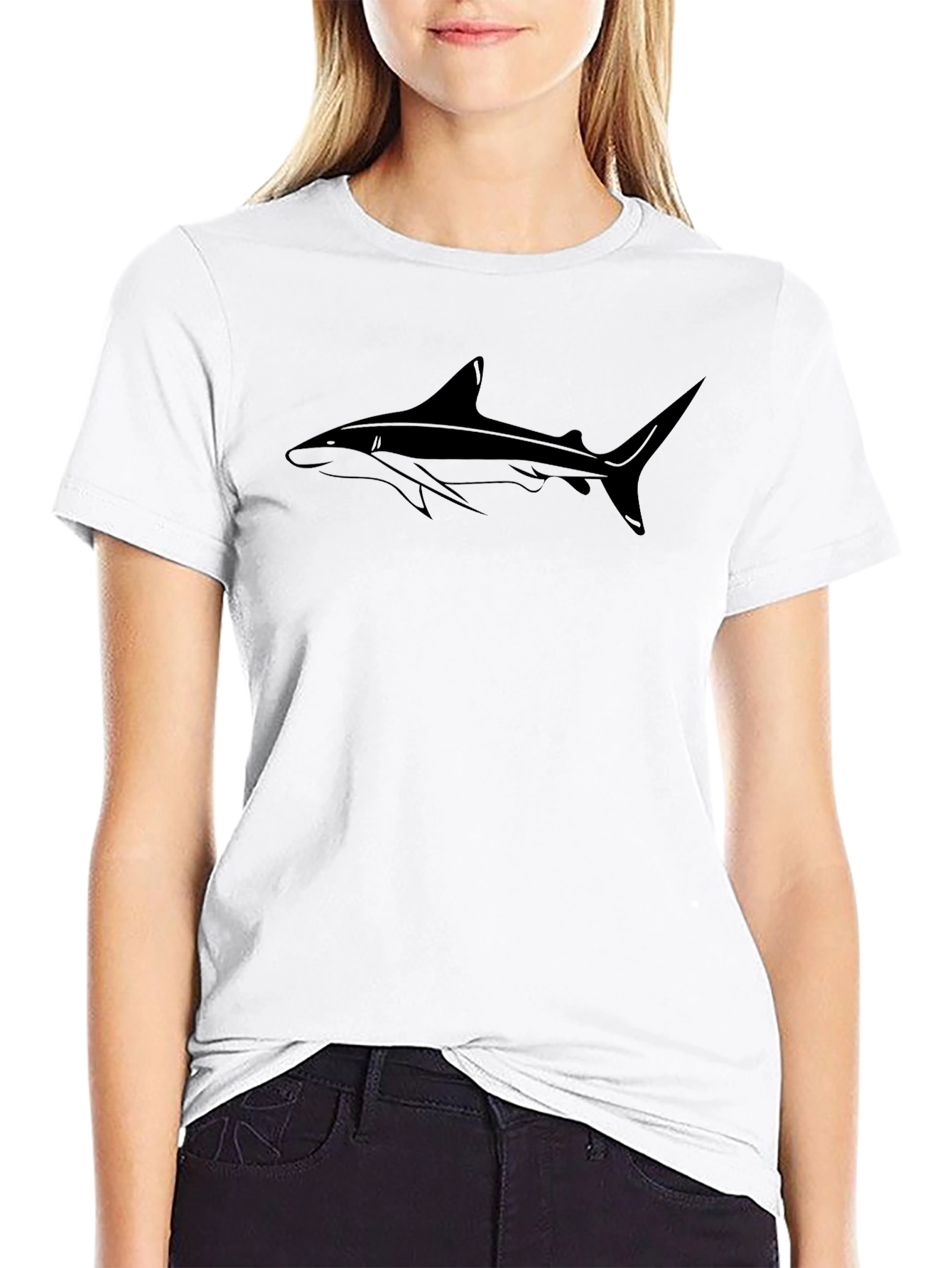 Mens Black Shark Graphic T-Shirt