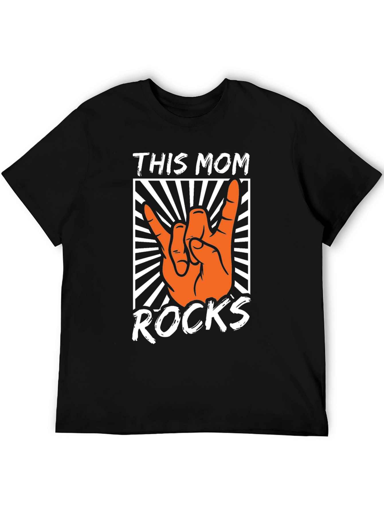 This Mom Rocks T-Shirt Black Cotton Graphic Tee