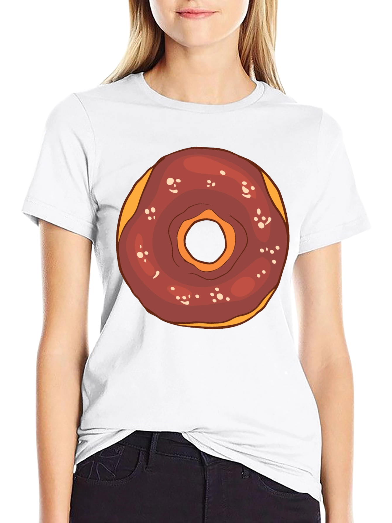 Donut Graphic Tee - Black Cotton T-Shirt