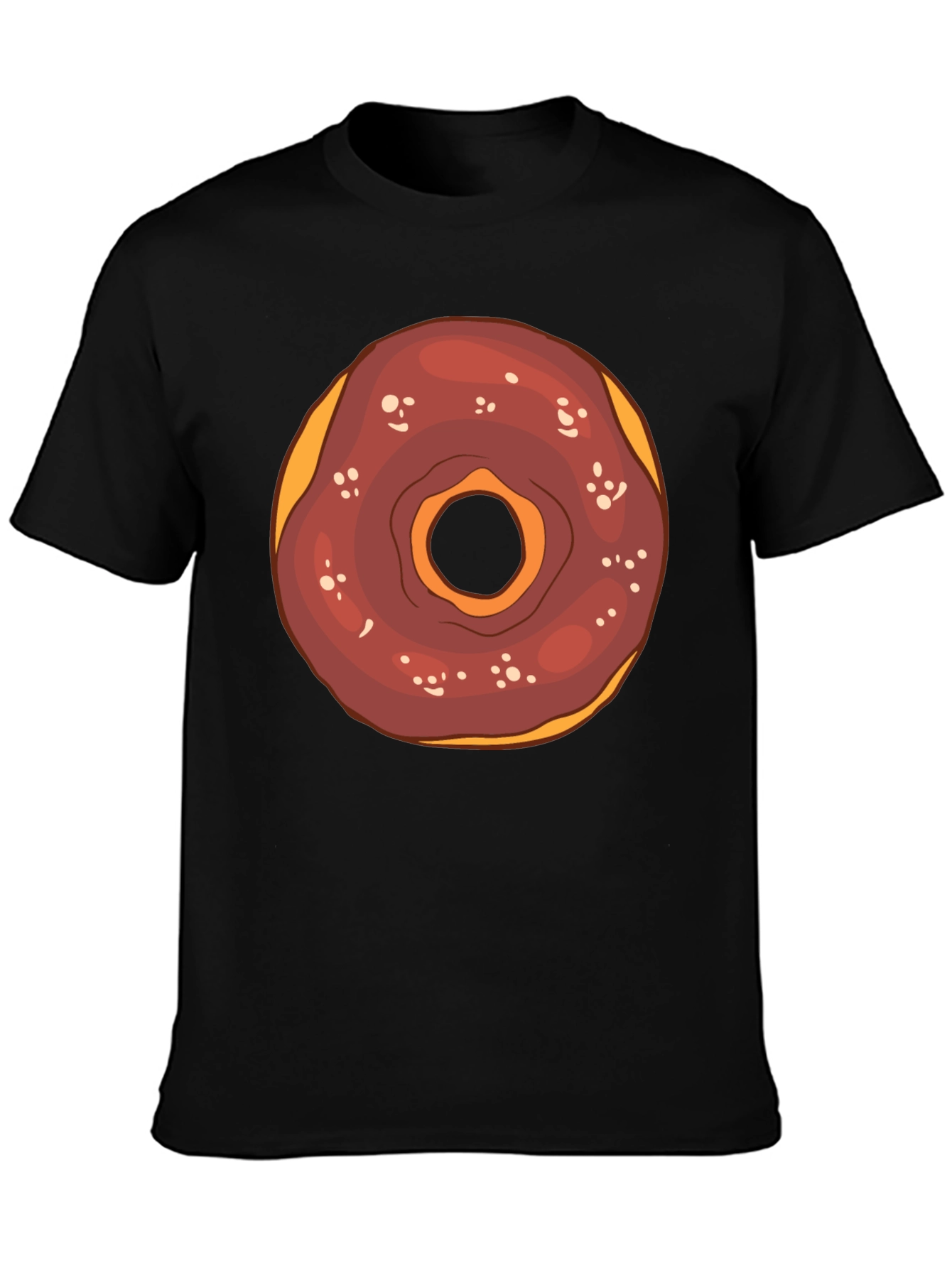 Donut Graphic Tee - Black Cotton T-Shirt