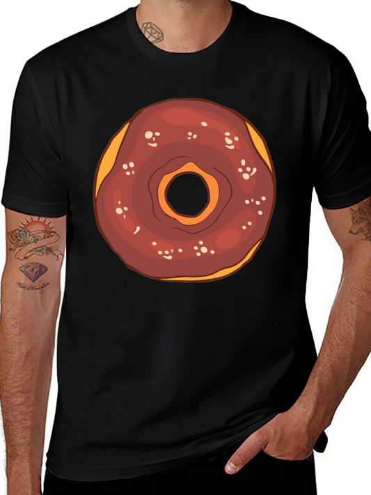 Donut Graphic Tee - Black Cotton T-Shirt