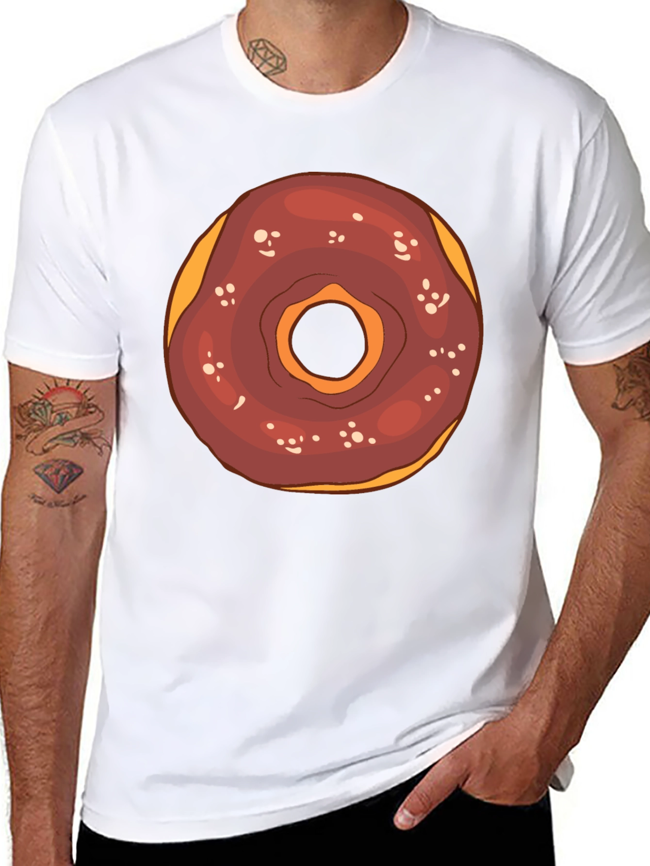 Donut Graphic Tee - Black Cotton T-Shirt