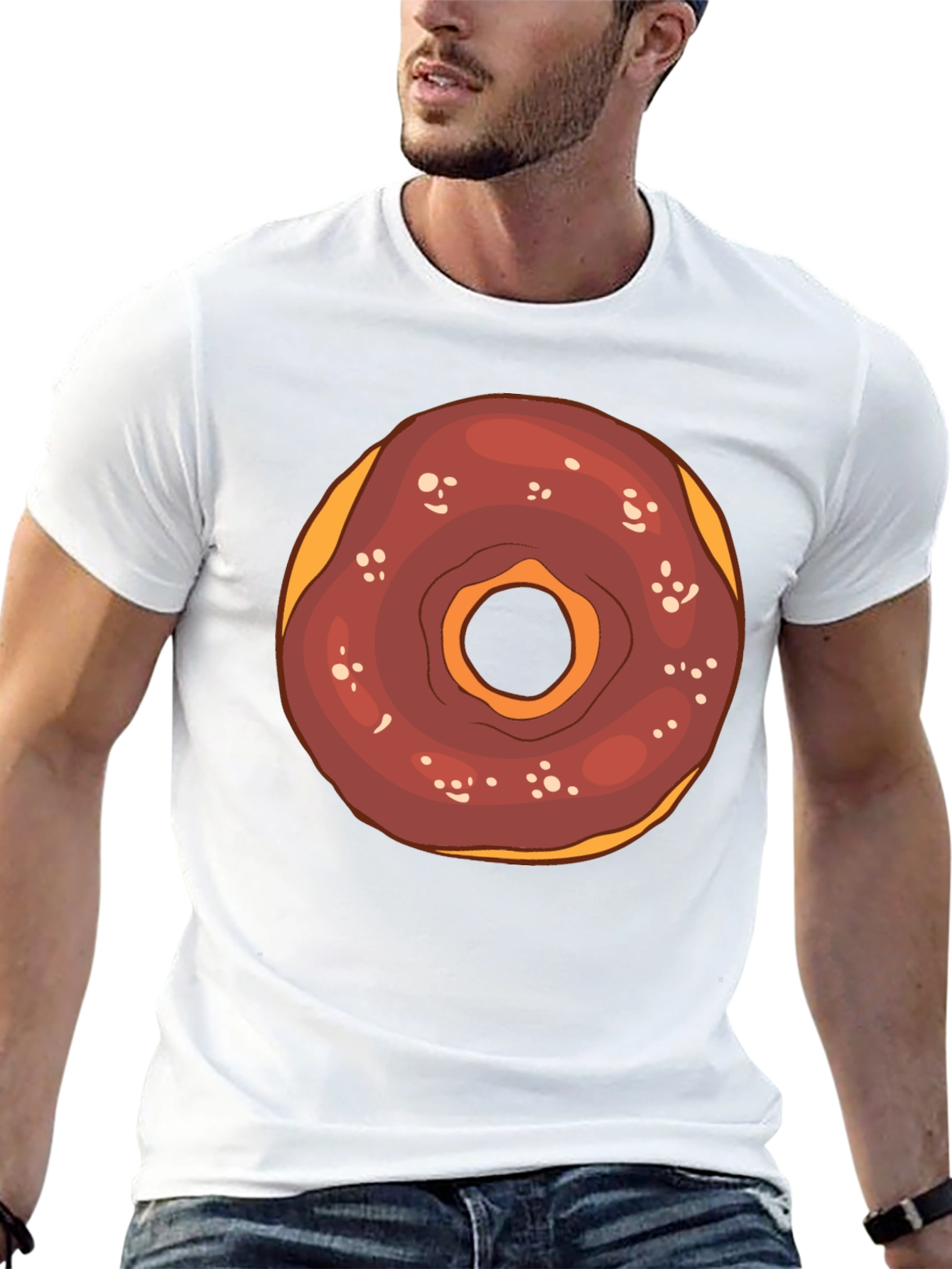 Donut Graphic Tee - Black Cotton T-Shirt