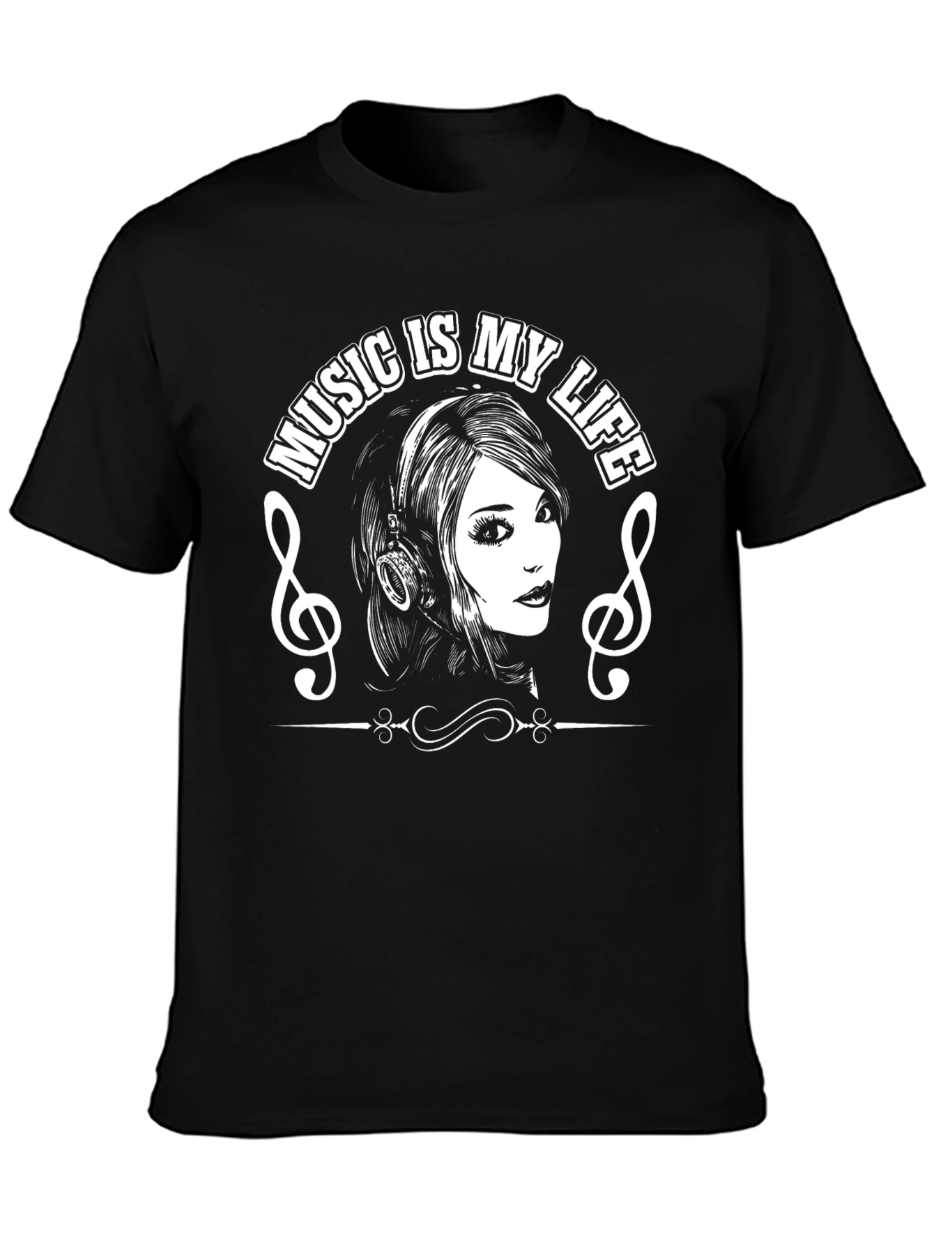Music is My Life Black T-Shirt