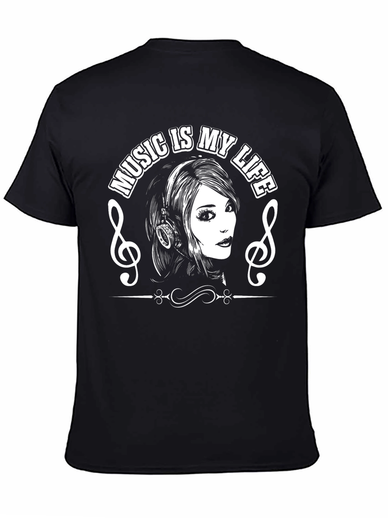Music is My Life Black T-Shirt
