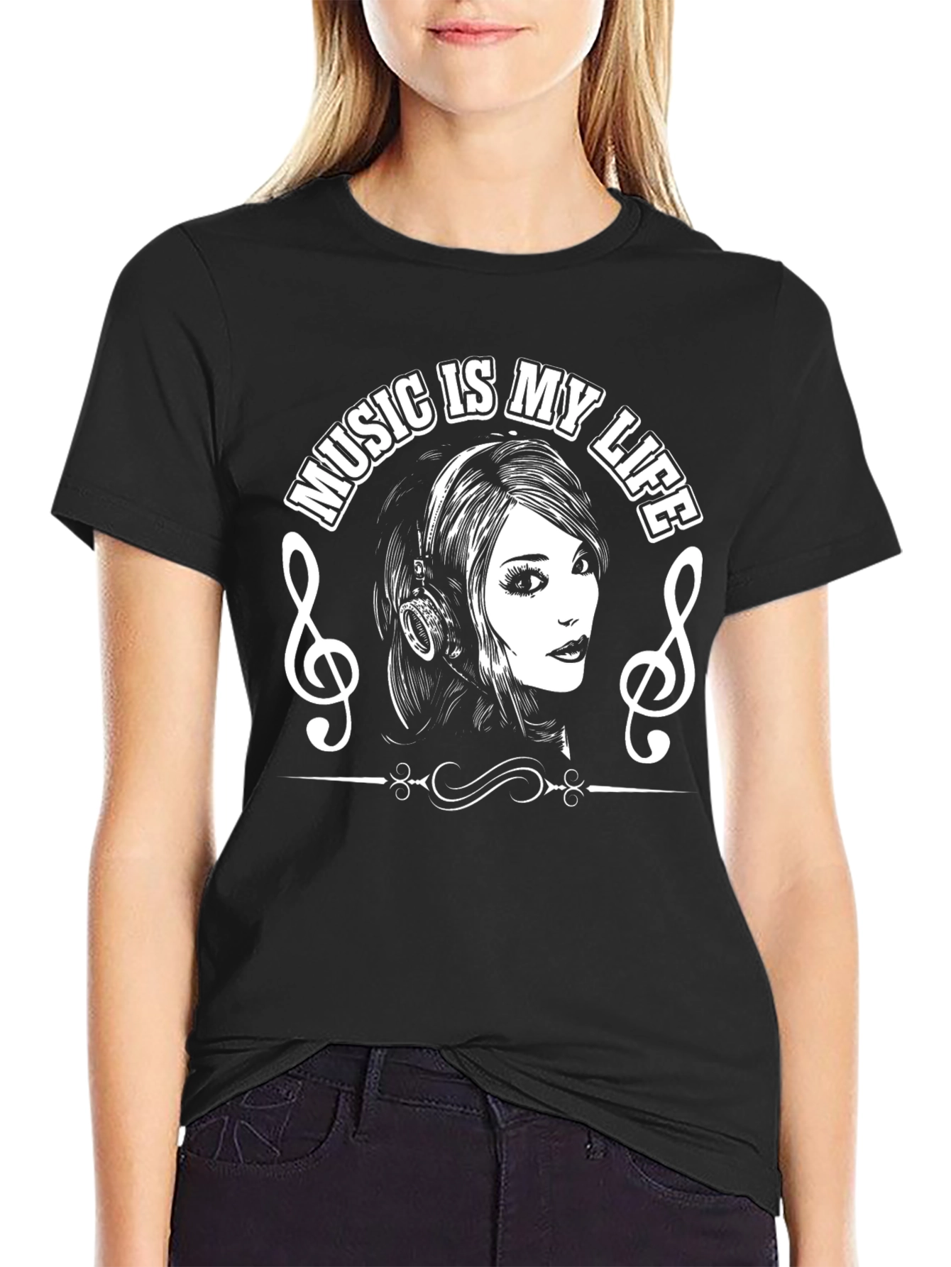 Music is My Life Black T-Shirt