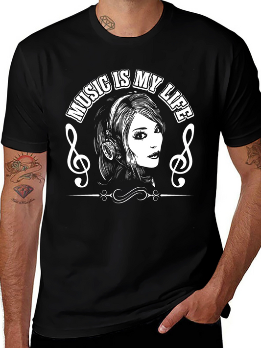 Music is My Life Black T-Shirt