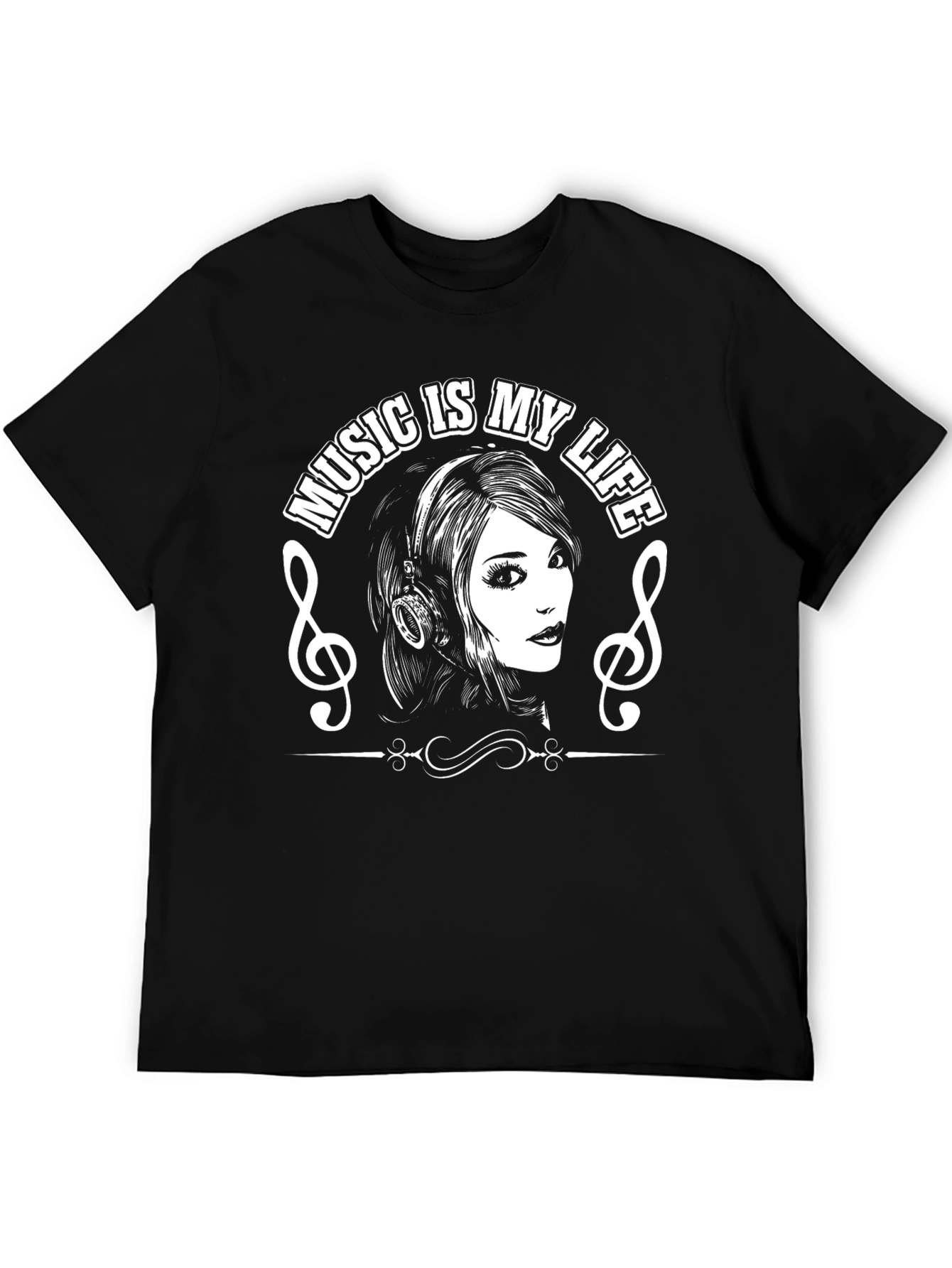 Music is My Life Black T-Shirt