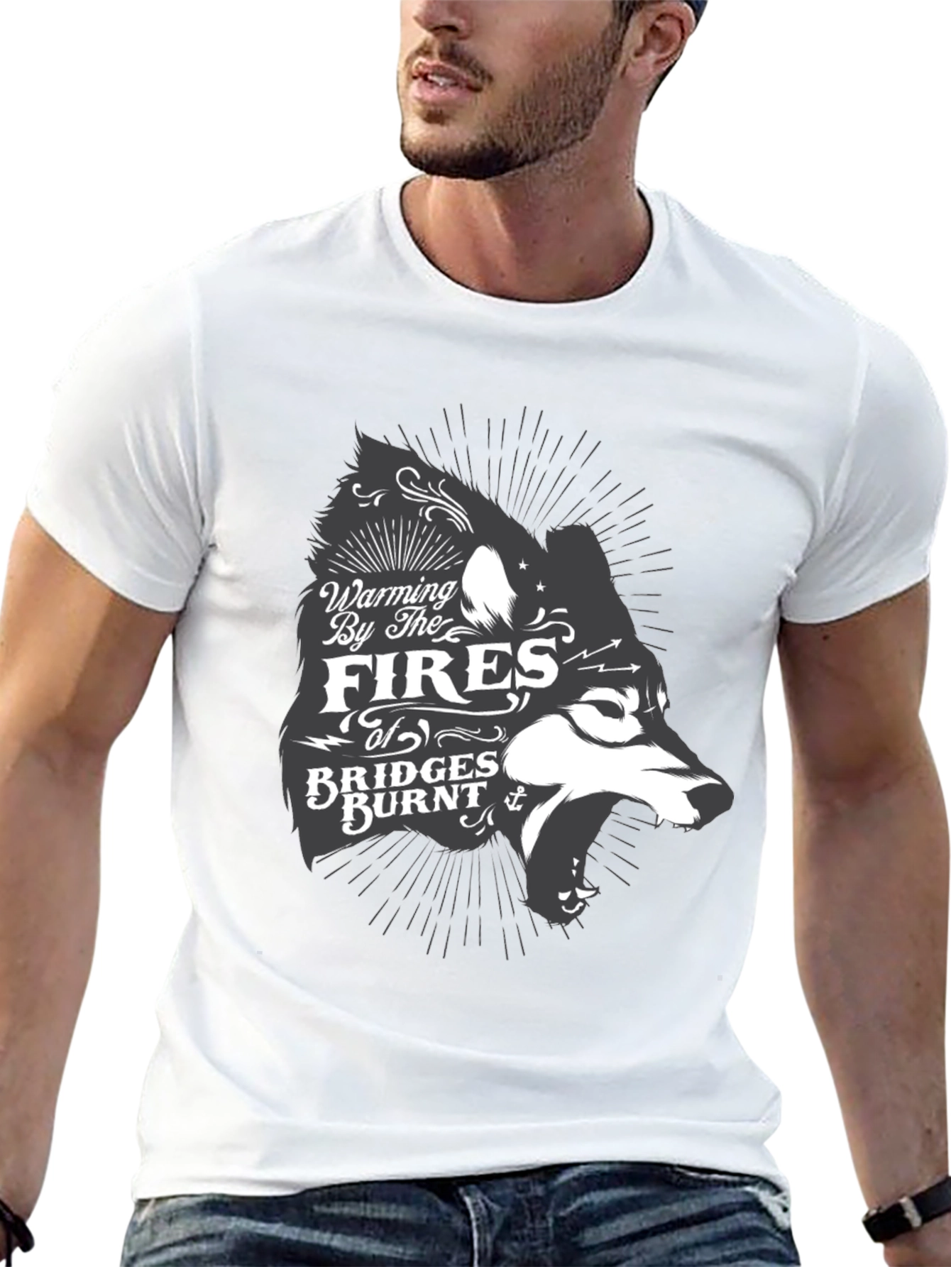 Warming by the Fires Wolf Graphic Tee