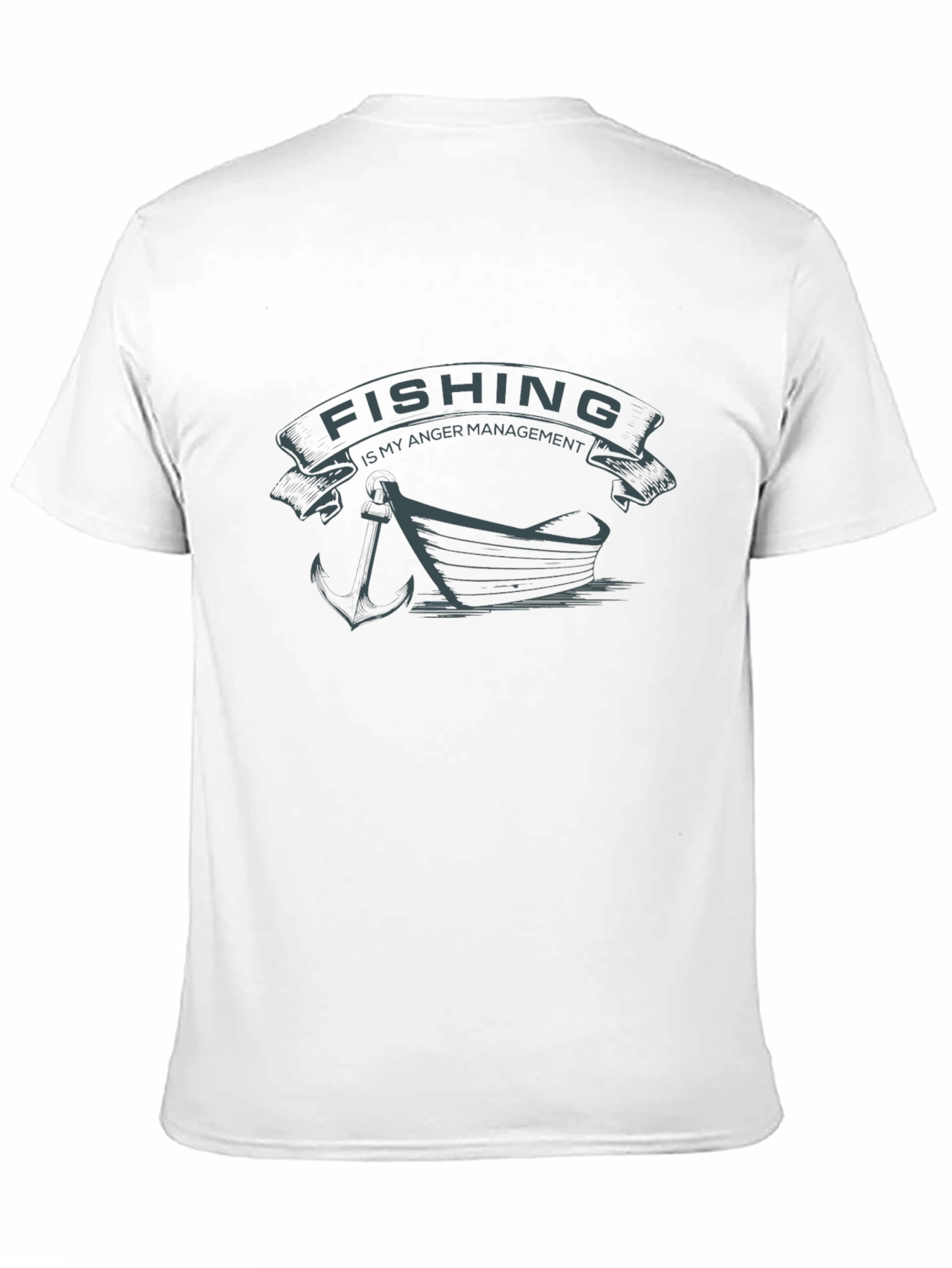 Fishing is My Anger Management Black T-Shirt