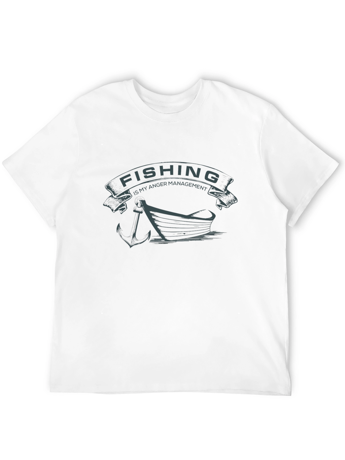 Fishing is My Anger Management Black T-Shirt