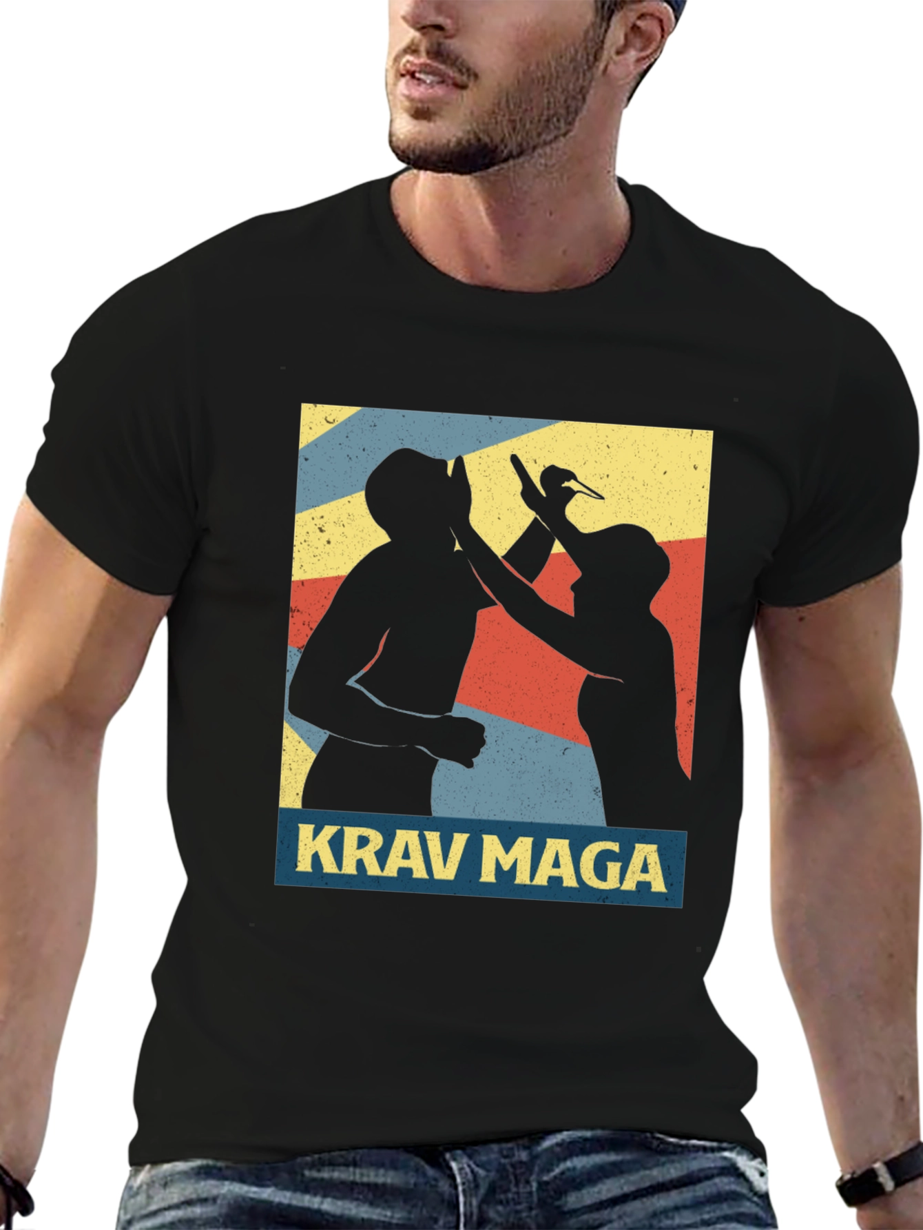 Krav Maga Retro Graphic Tee - Black