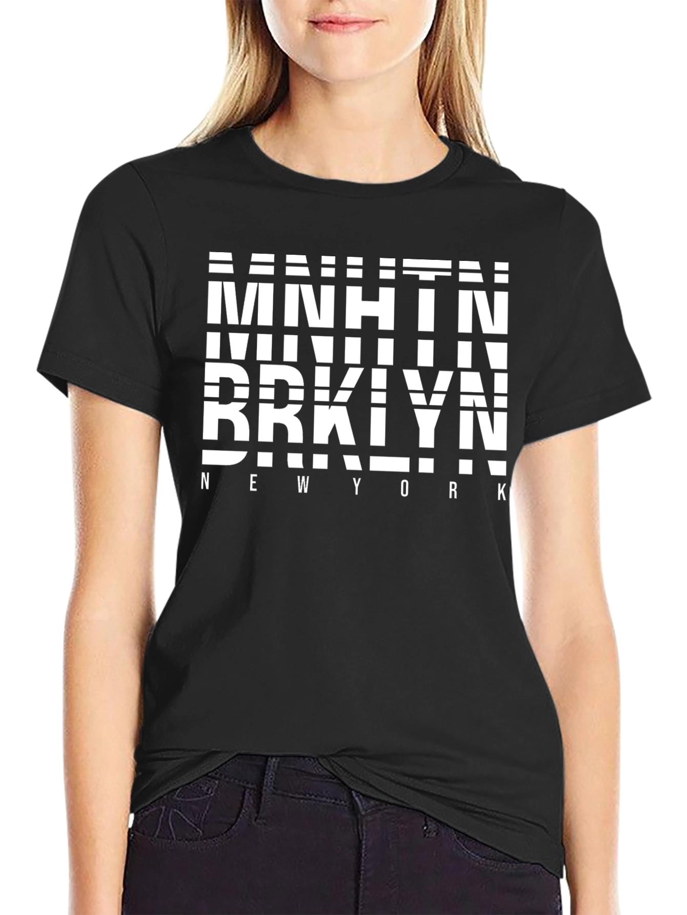 NYC Boroughs Black Graphic Tee - Manhattan Brooklyn