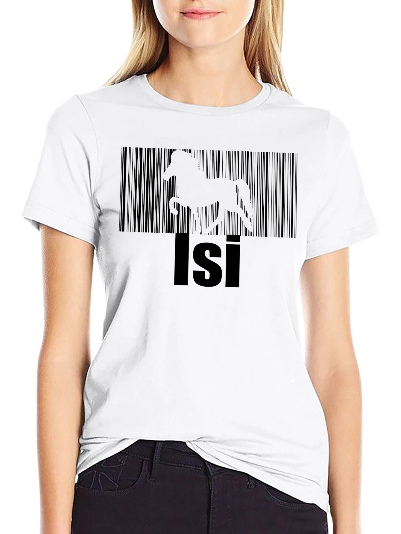 Black Isi Horse Barcode T-Shirt