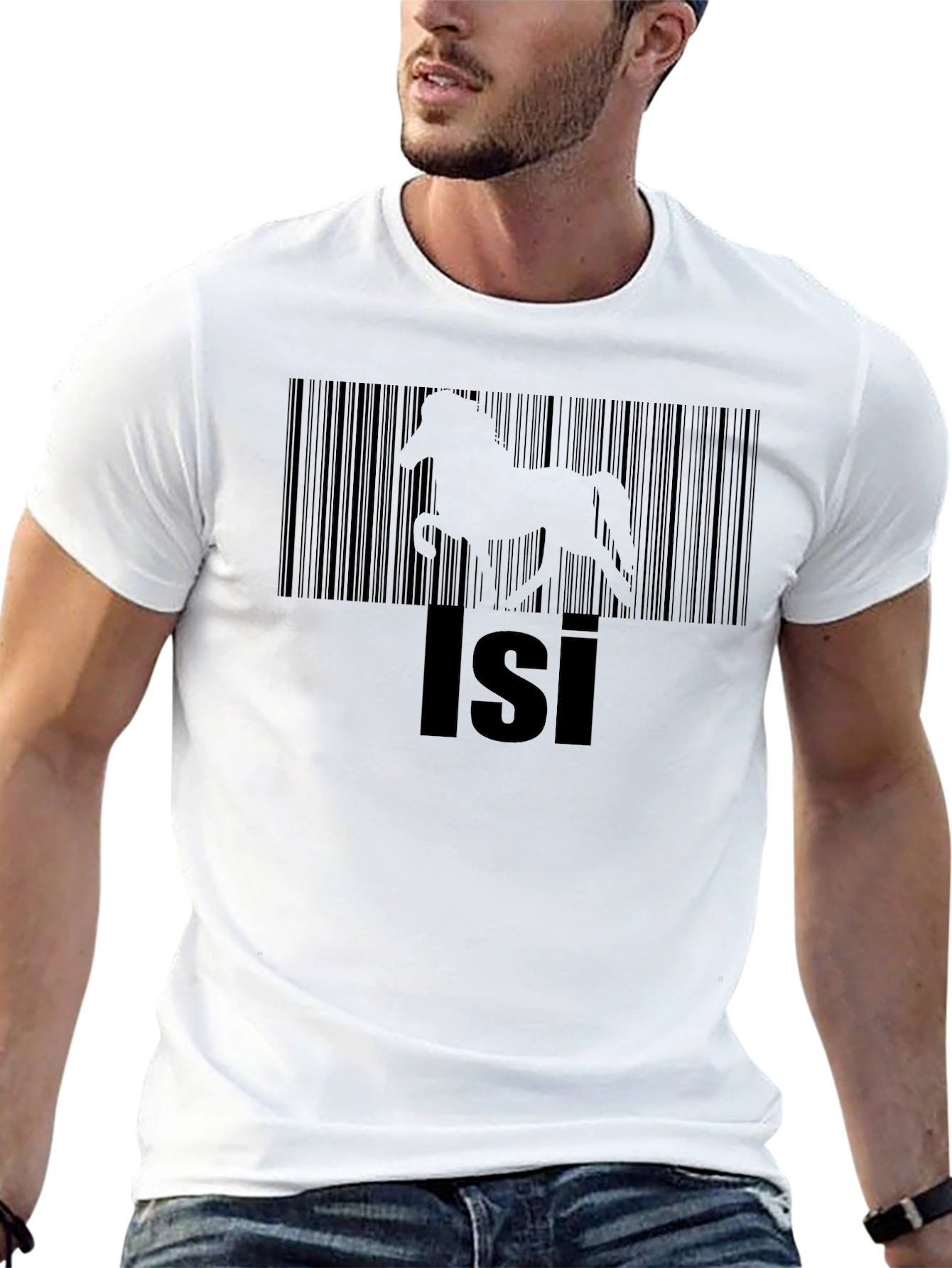 Black Isi Horse Barcode T-Shirt
