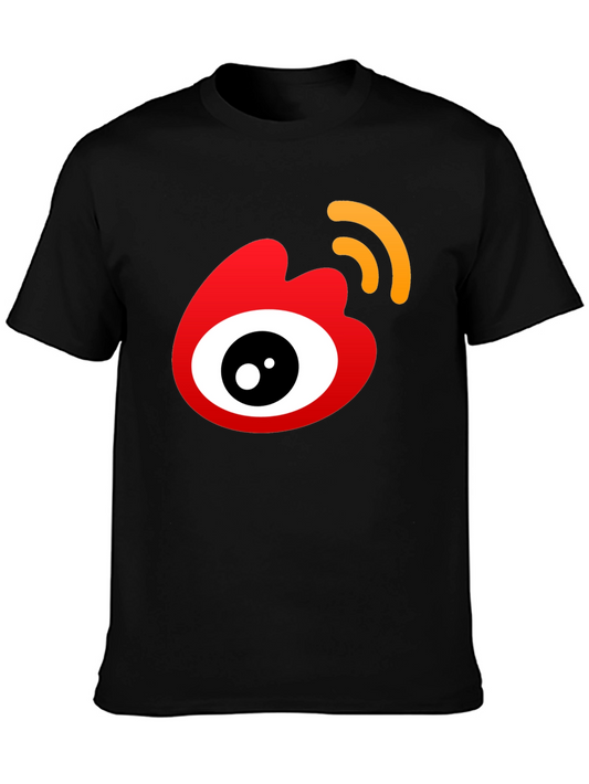 Trendy Black T-Shirt with Eye Logo