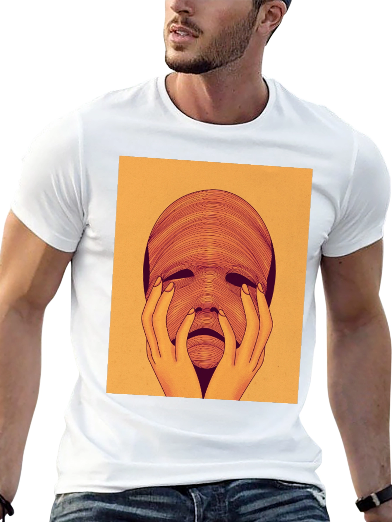 Surreal Face Graphic Tee - Unique Art T-Shirt