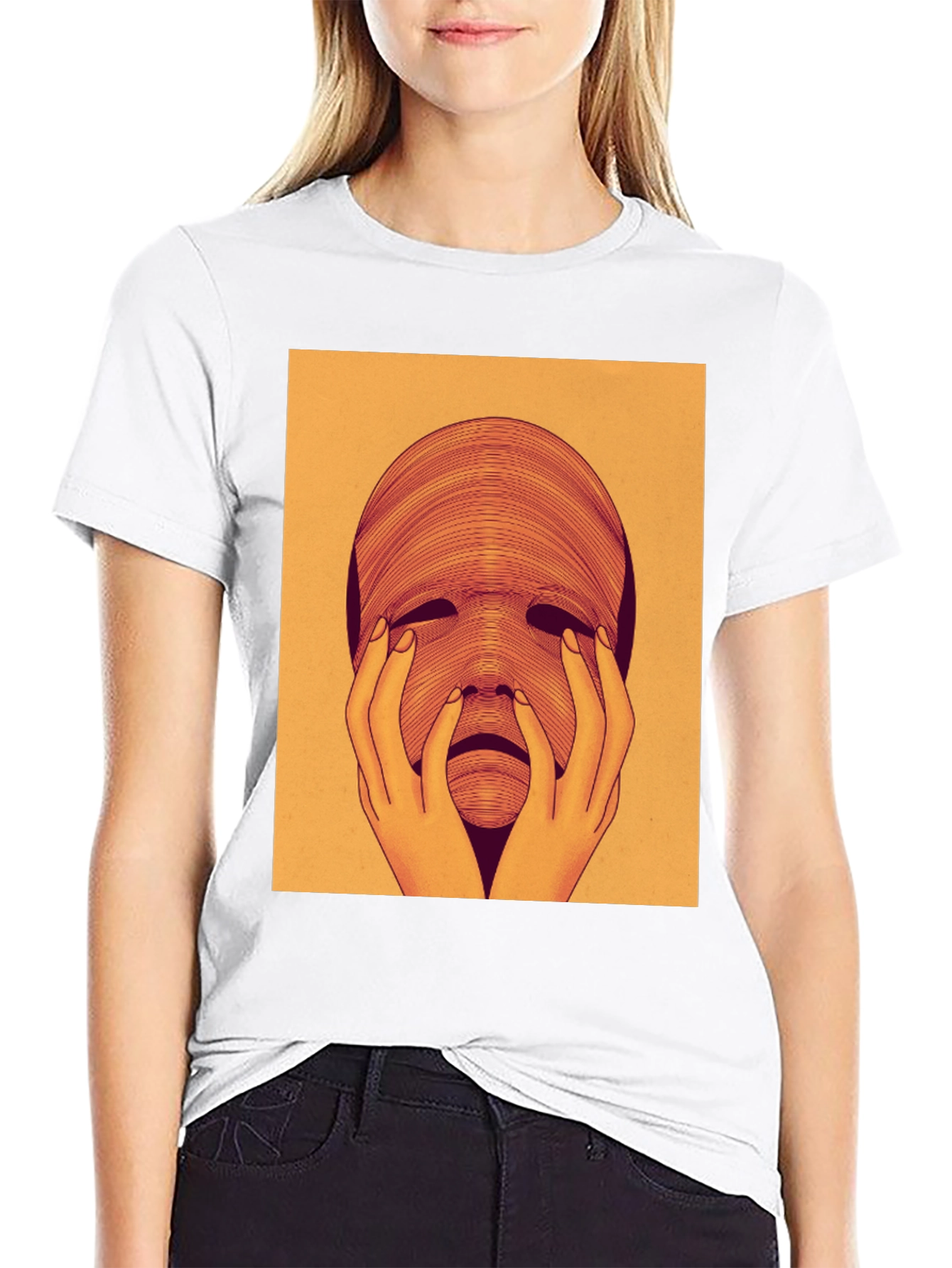 Surreal Face Graphic Tee - Unique Art T-Shirt