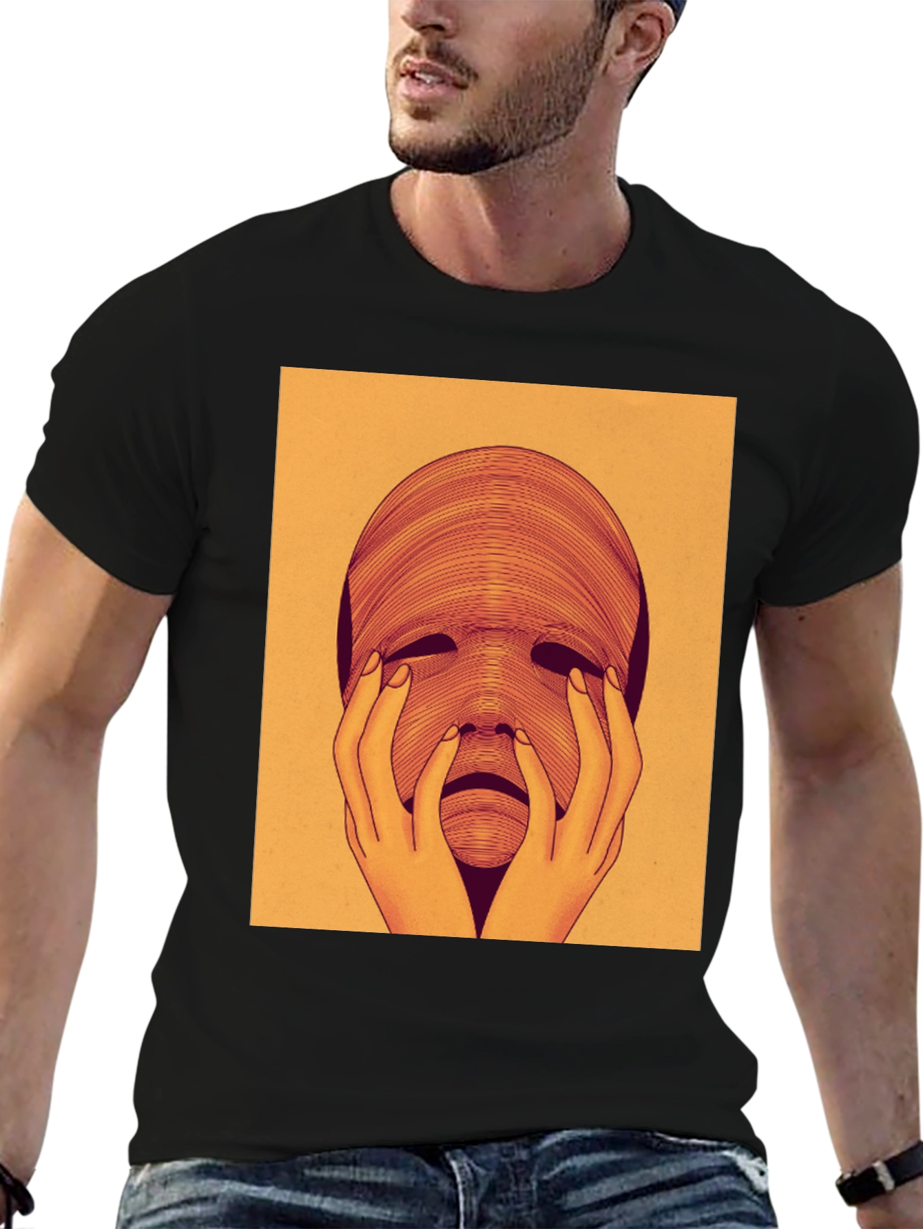Surreal Face Graphic Tee - Unique Art T-Shirt