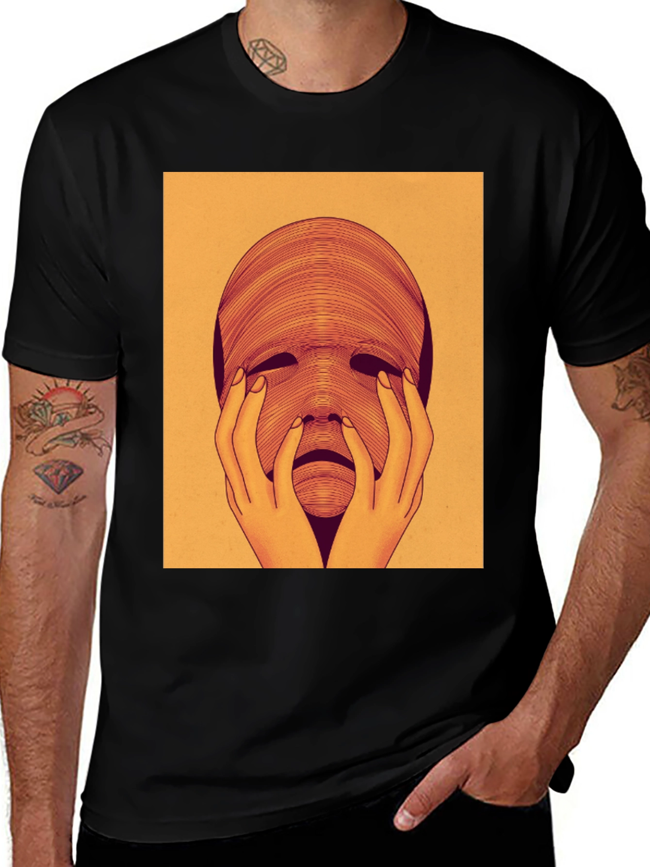 Surreal Face Graphic Tee - Unique Art T-Shirt
