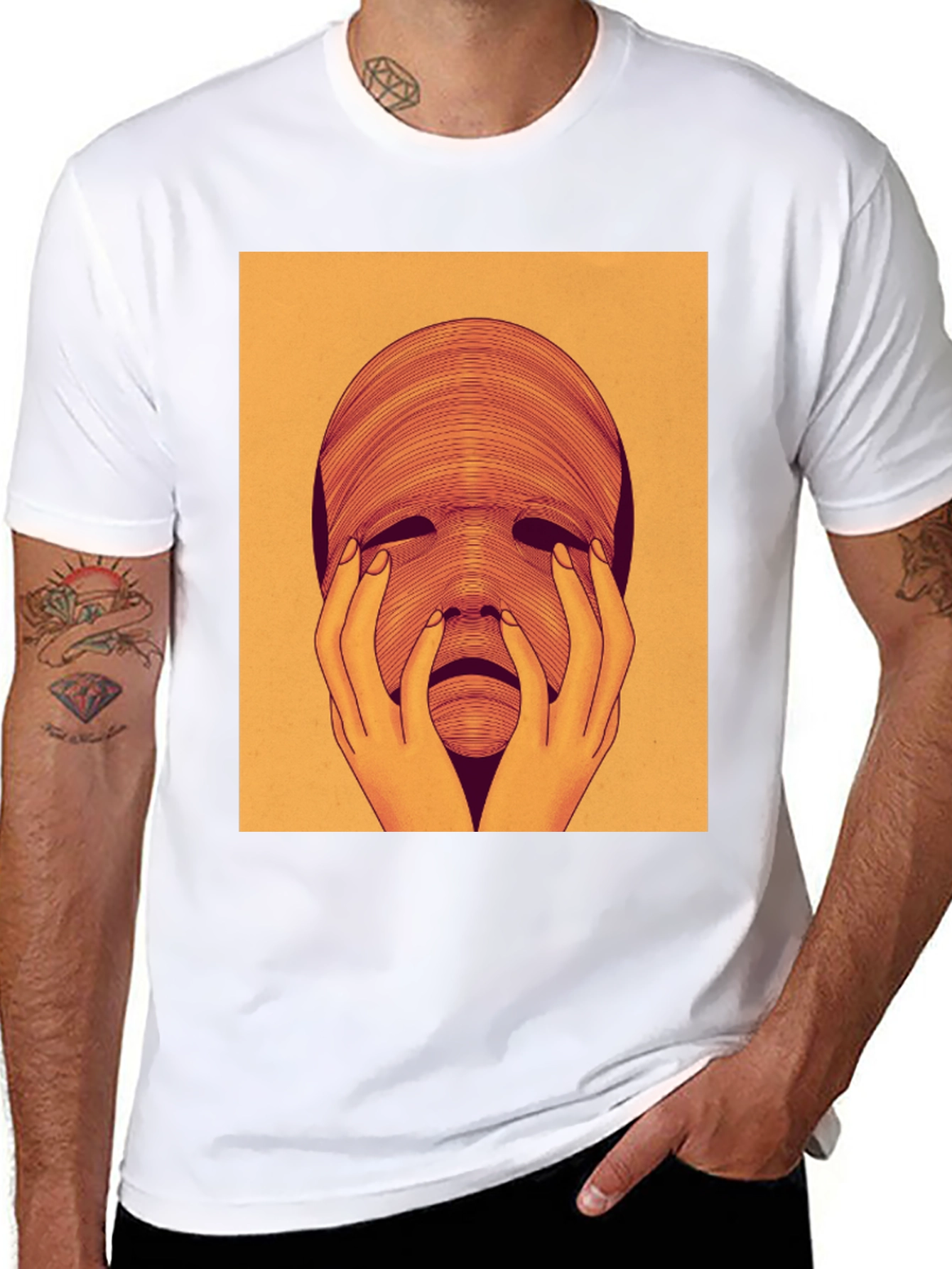 Surreal Face Graphic Tee - Unique Art T-Shirt