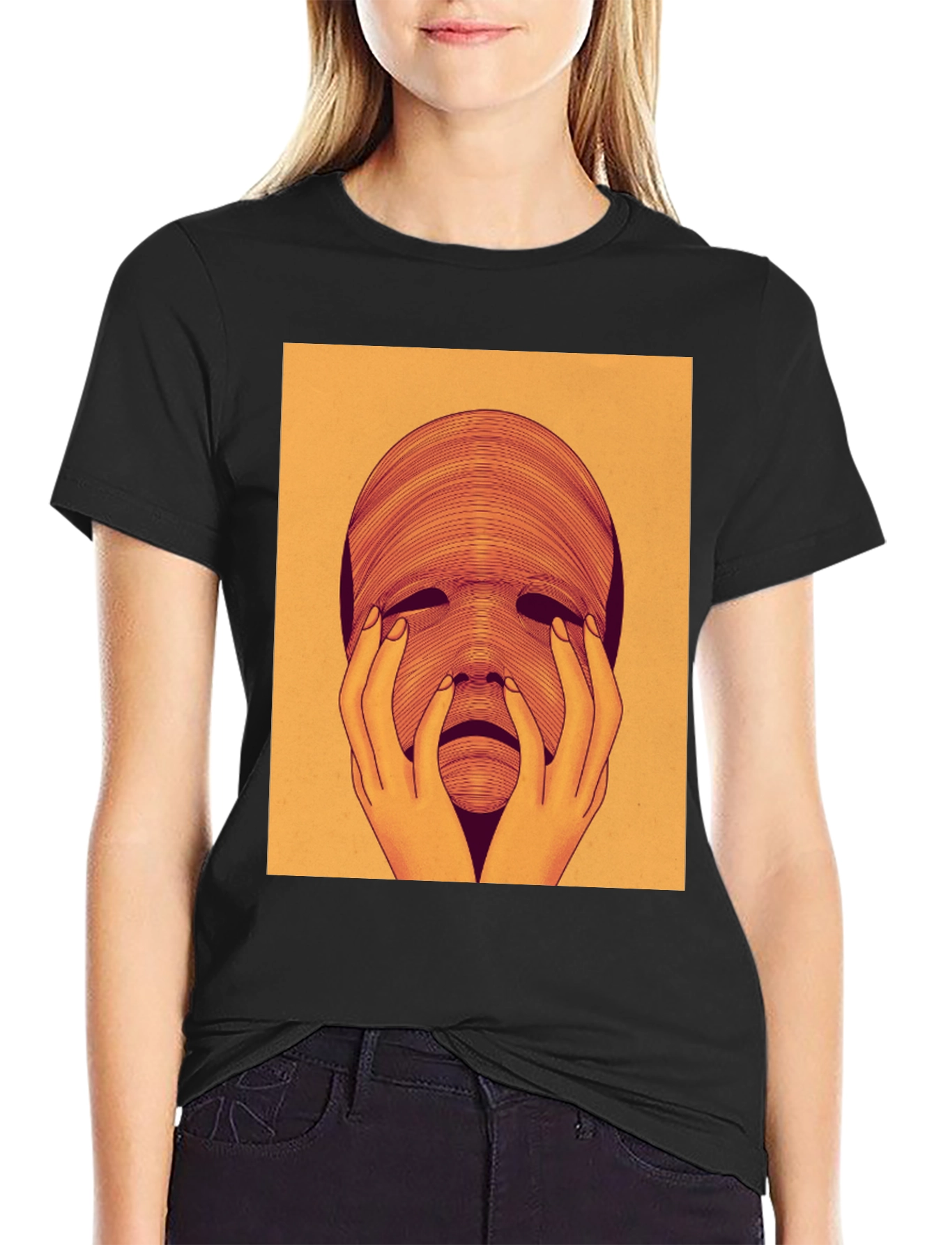 Surreal Face Graphic Tee - Unique Art T-Shirt