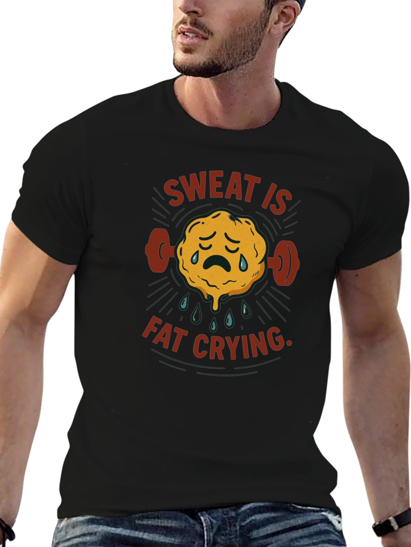 Sweat is Fat Crying Gym T-Shirt